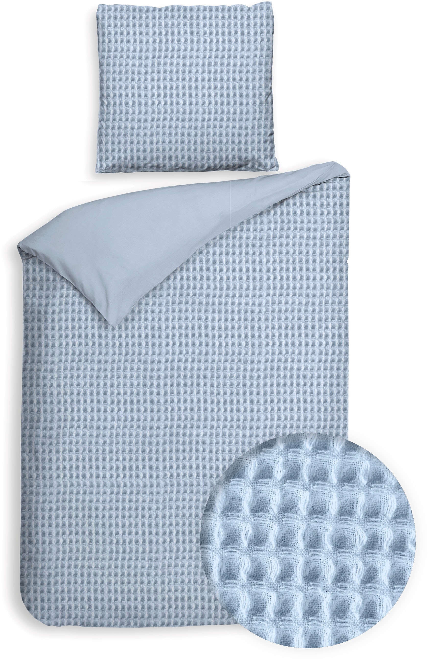 Heckett & Lane Wendebettwäsche "Vafala" 2 Stk. tlg. Waffelmuster,100% Baumw günstig online kaufen