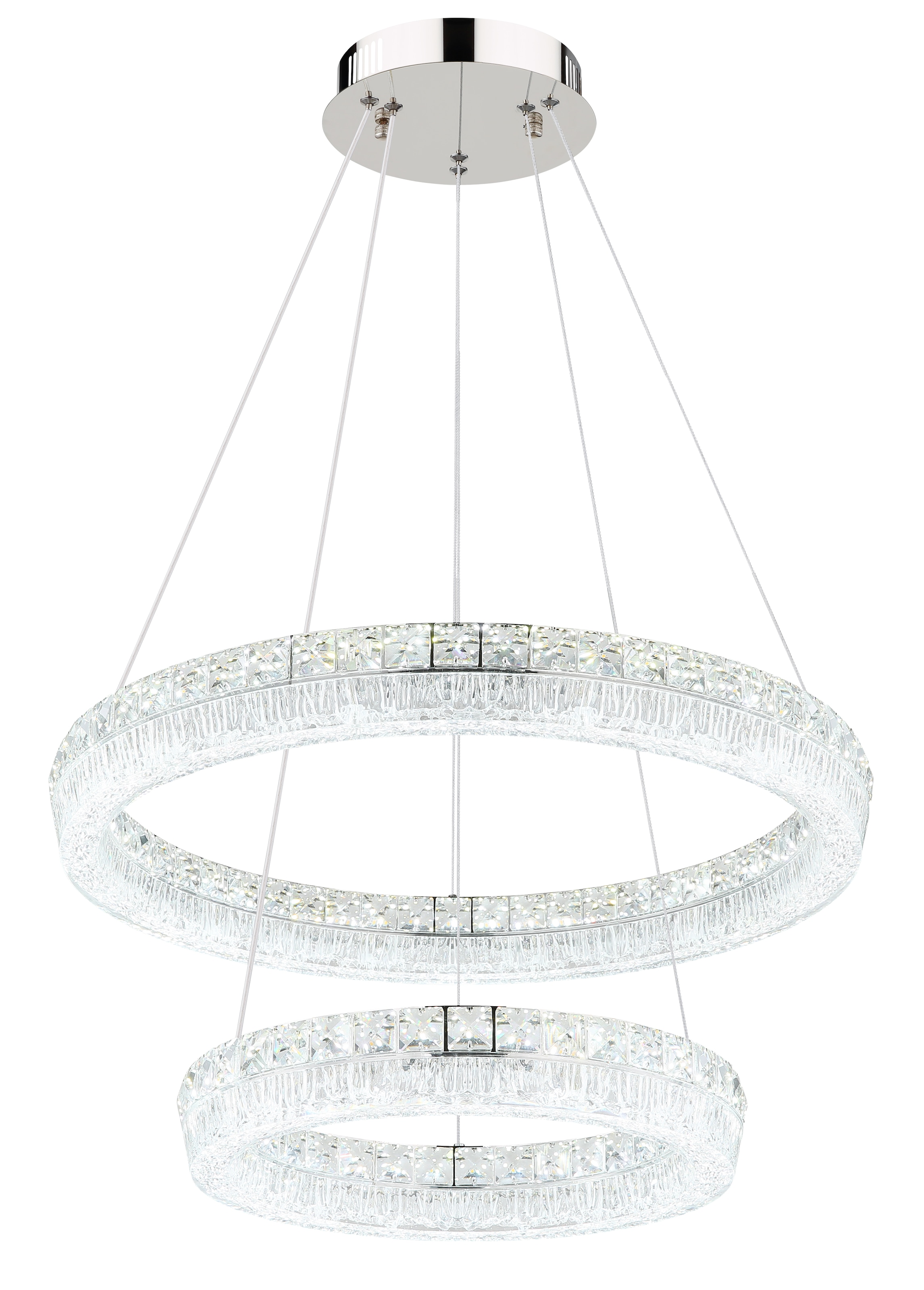 GLOBO LIGHTING Hängeleuchte »LAUREL« LED-Modul 1 Stk. Verchromte Hängeleuchte mit Acryl und Glaskristallen, dimmbar, LED 24W