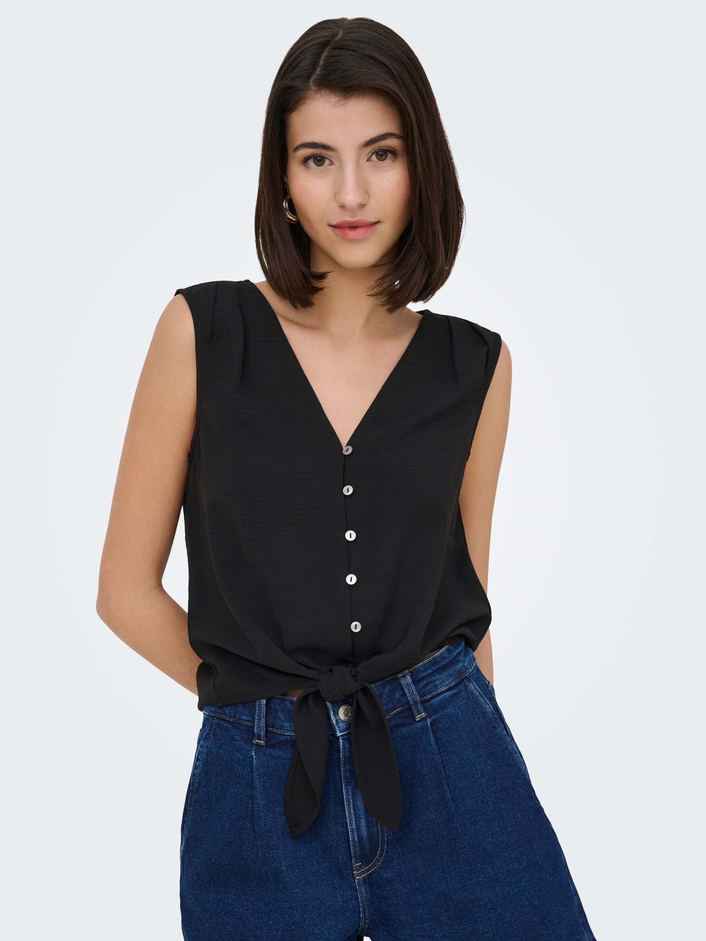 JDY Shirttop »JDYVIOLET LIFE S/L KNOT TOP WVN NOOS« Polyester, regular fit