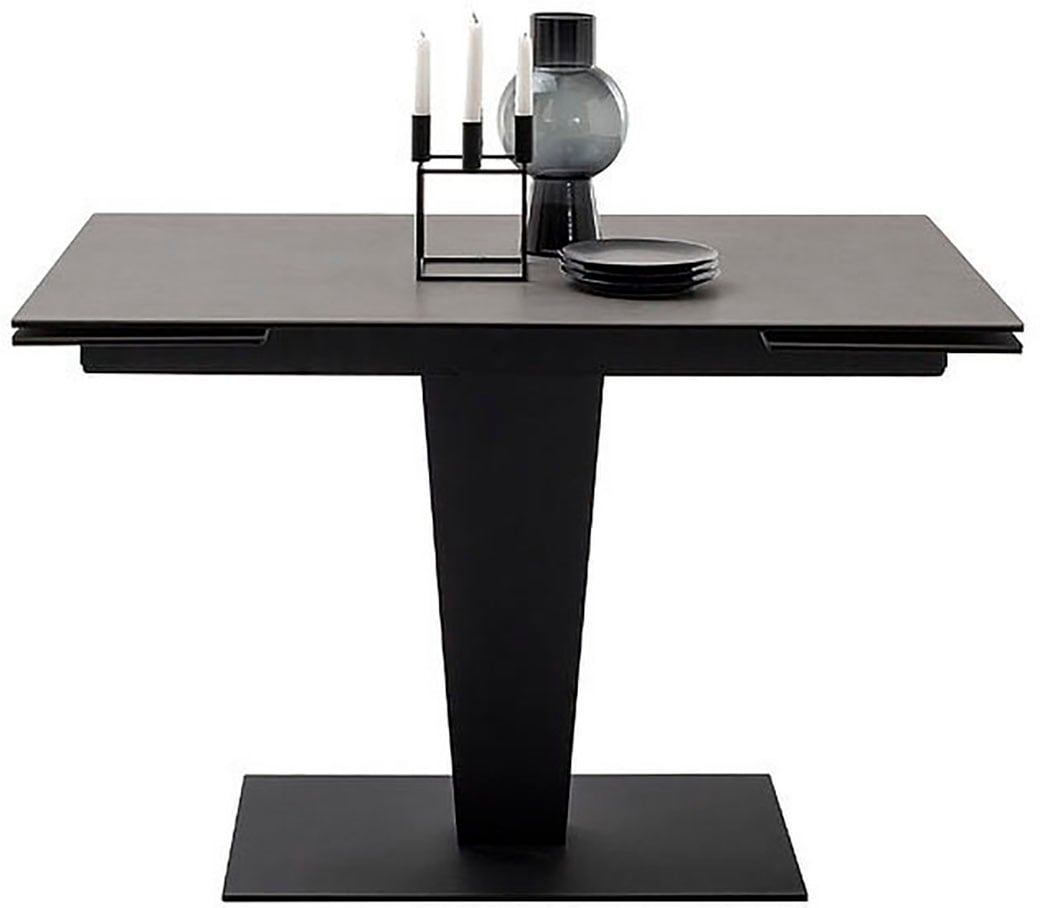 MCA furniture Esstisch »PESARO Auszugstisch mit Säule 120-180 cm«, (Einzelstück), Keramik,Edelstahl,Stirnauszug,ausziehbar,Tischplatte 14 mm