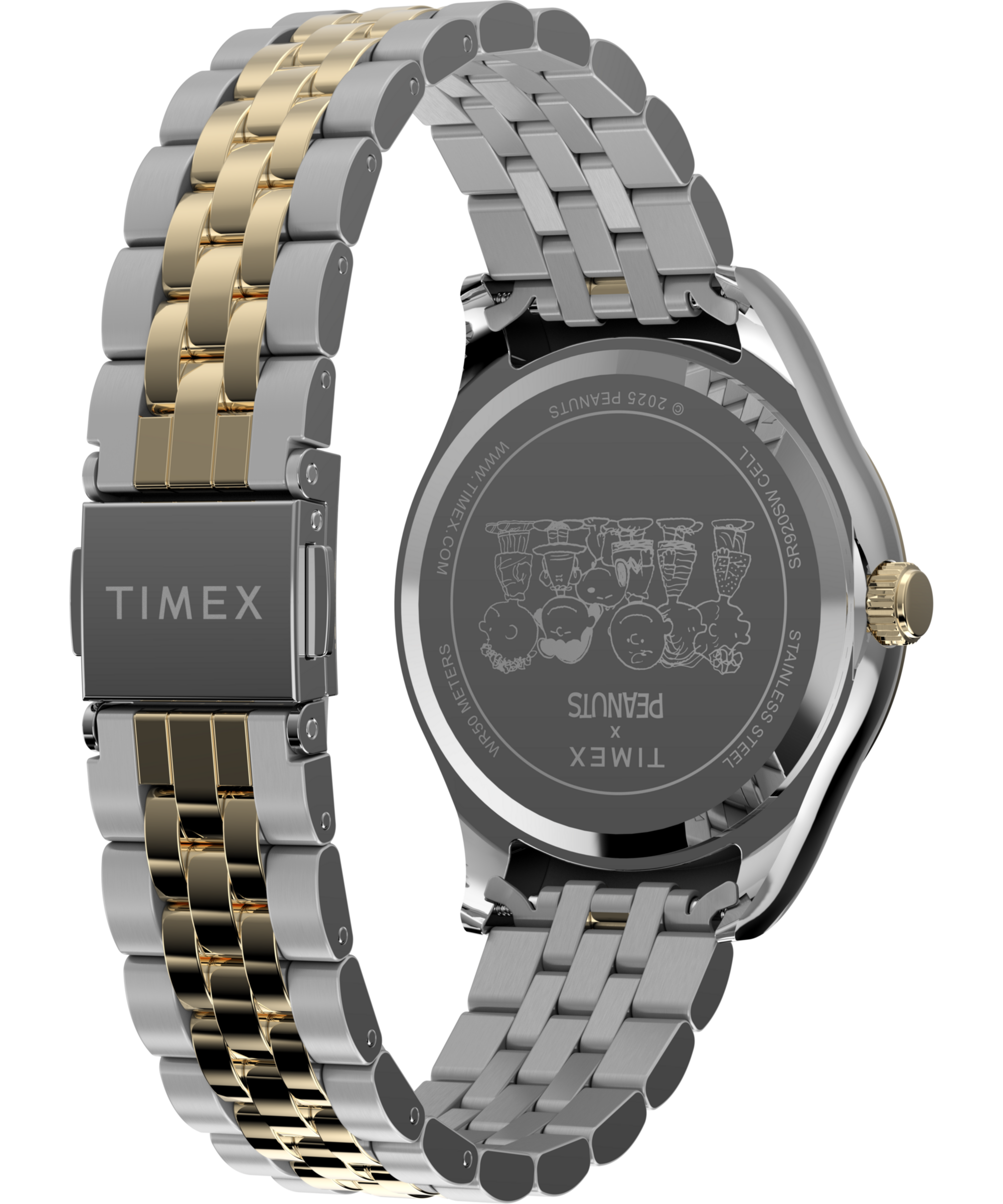 Timex Quarzuhr »TMEX x PEANUTS TIMEX LEGACY« Armbanduhr, Damenuhr, Edelstahlarmband, Datum, Leuchtzeiger