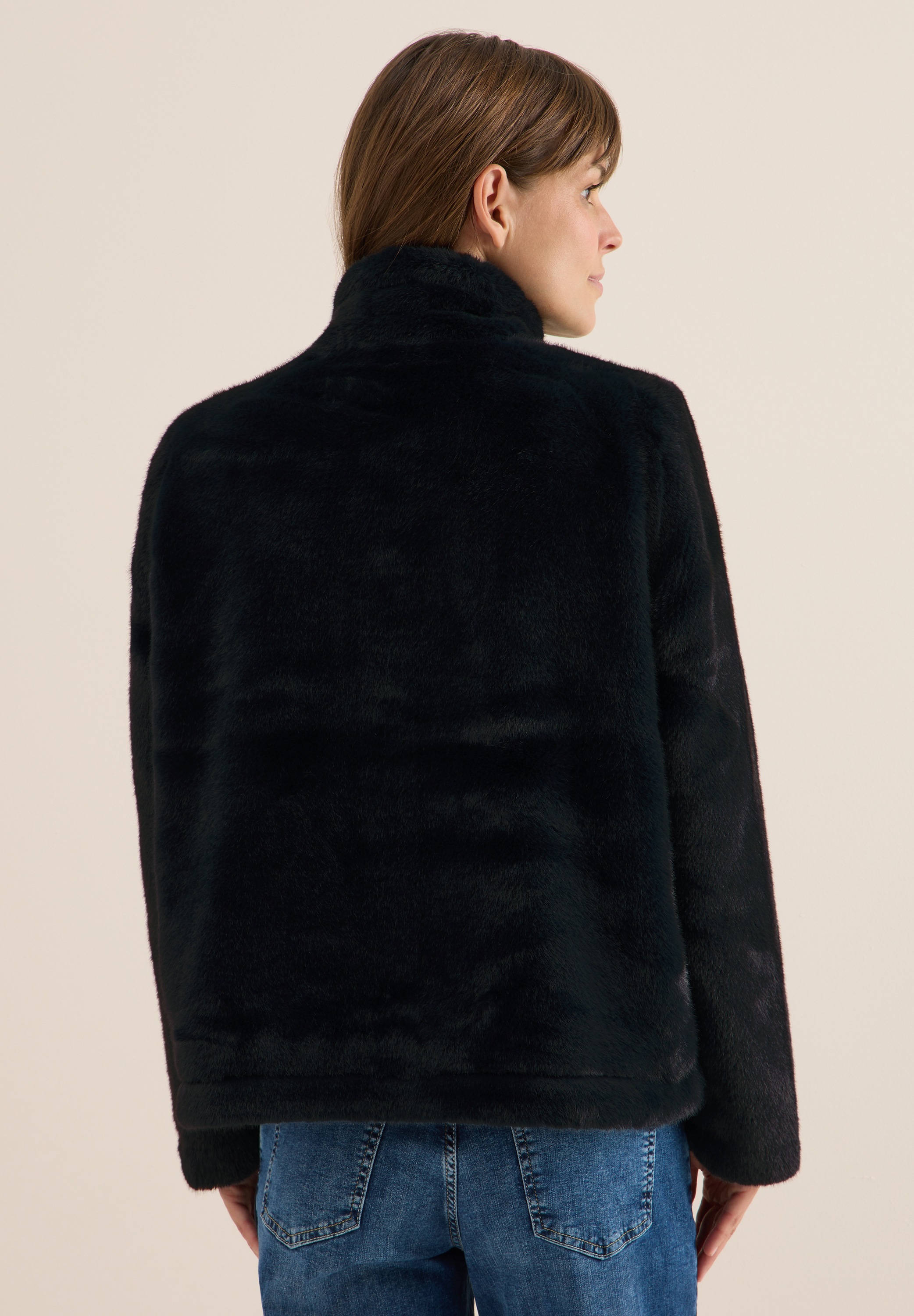 Cecil Fellimitatjacke ohne Kapuze mit Stehkragen günstig online kaufen