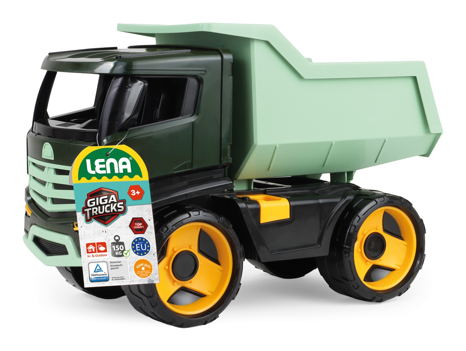 LENA Kinder Spielzeug-Kipper "Giga Trucks Muldenkipper Titan Grün", grün, Kunststoff, T:51cm, Spielzeugfahrzeuge, Made in Europe