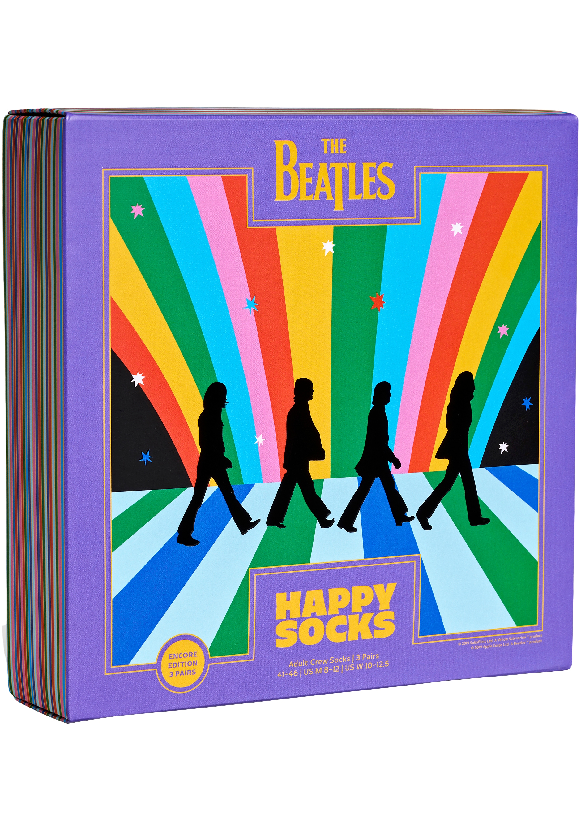 Happy Socks Langsocken, (Box, 3er-Pack), mit bunten Beatles-Motiven