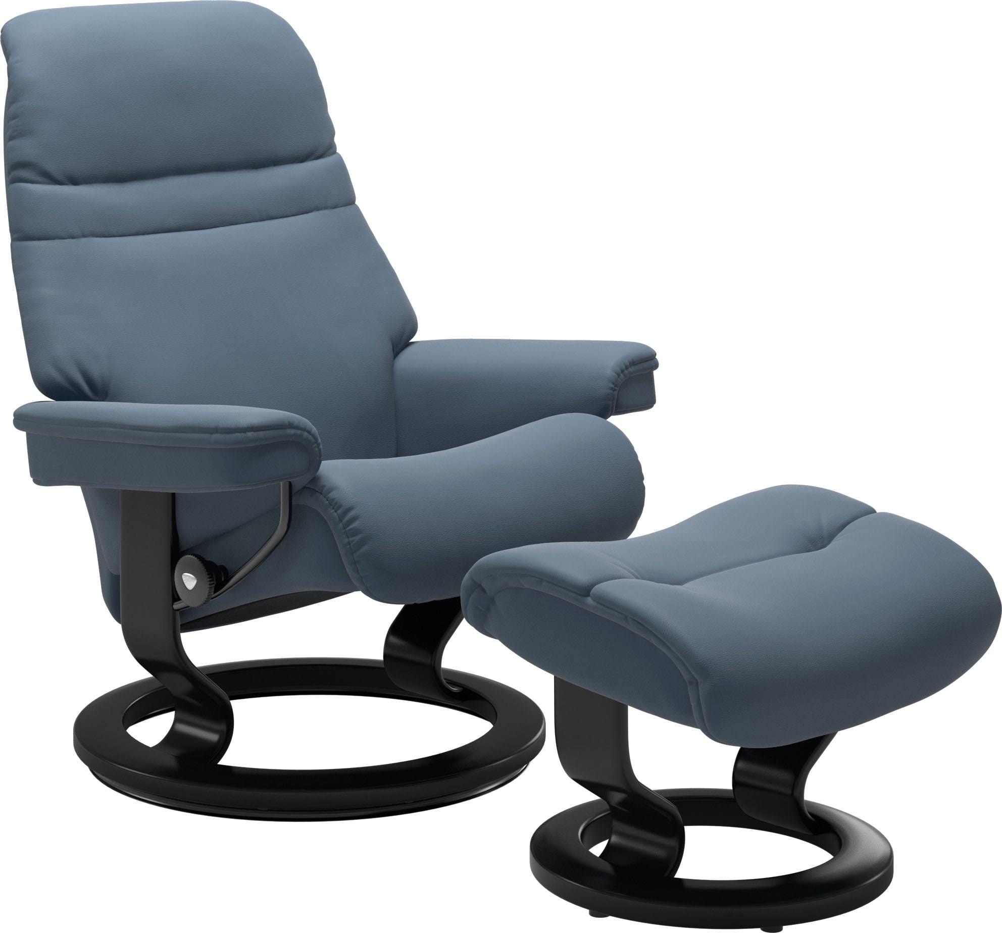 Stressless Relaxsessel "Sunrise" Relaxsessel mit Hocker, mit Classic Base, Größe M, Gestell Schwarz