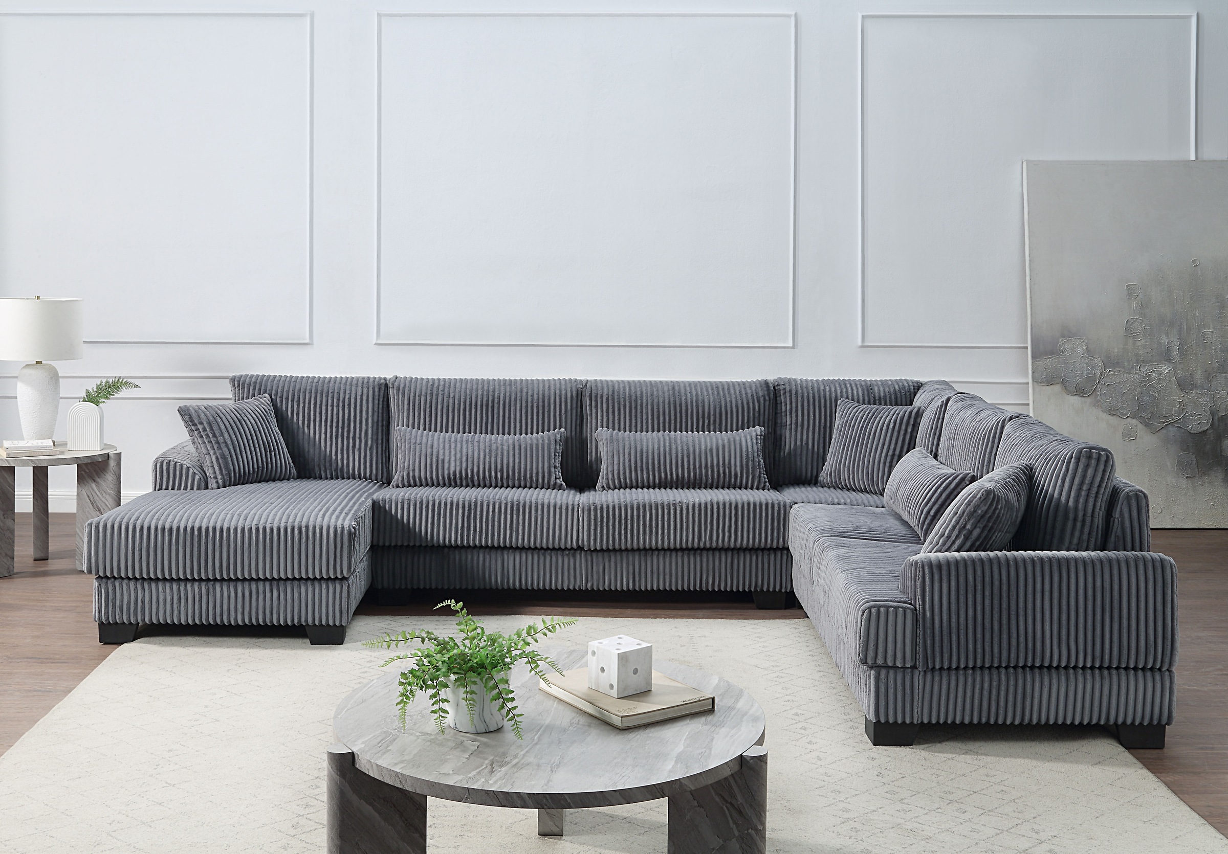 ATLANTIC home collection Wohnlandschaft, weicher XXL-Cordbezug, inklusive 6 günstig online kaufen