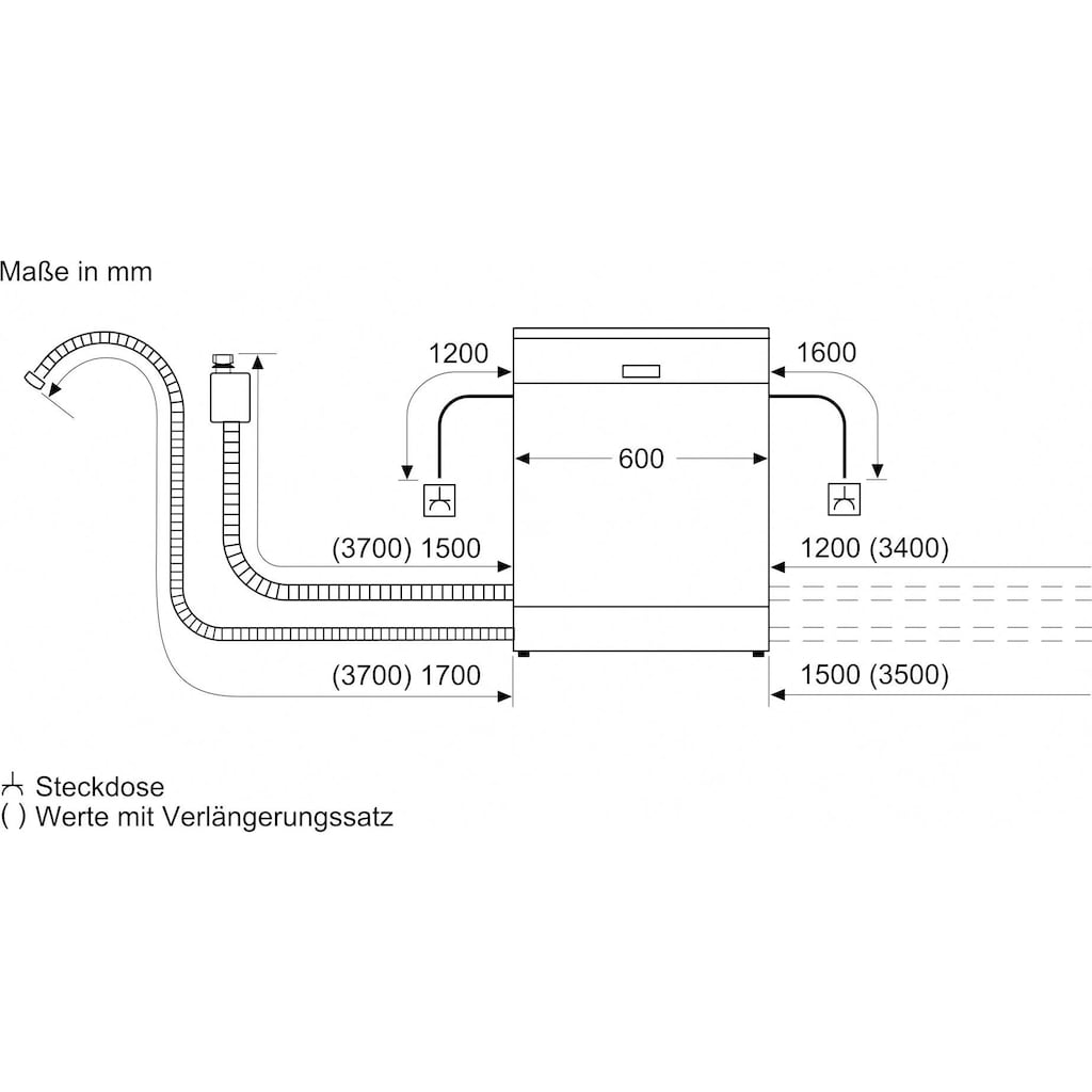 SIEMENS teilintegrierbarer Geschirrspüler »SN53HS11TE«, iQ300, SN53HS11TE, 13 Maßgedecke