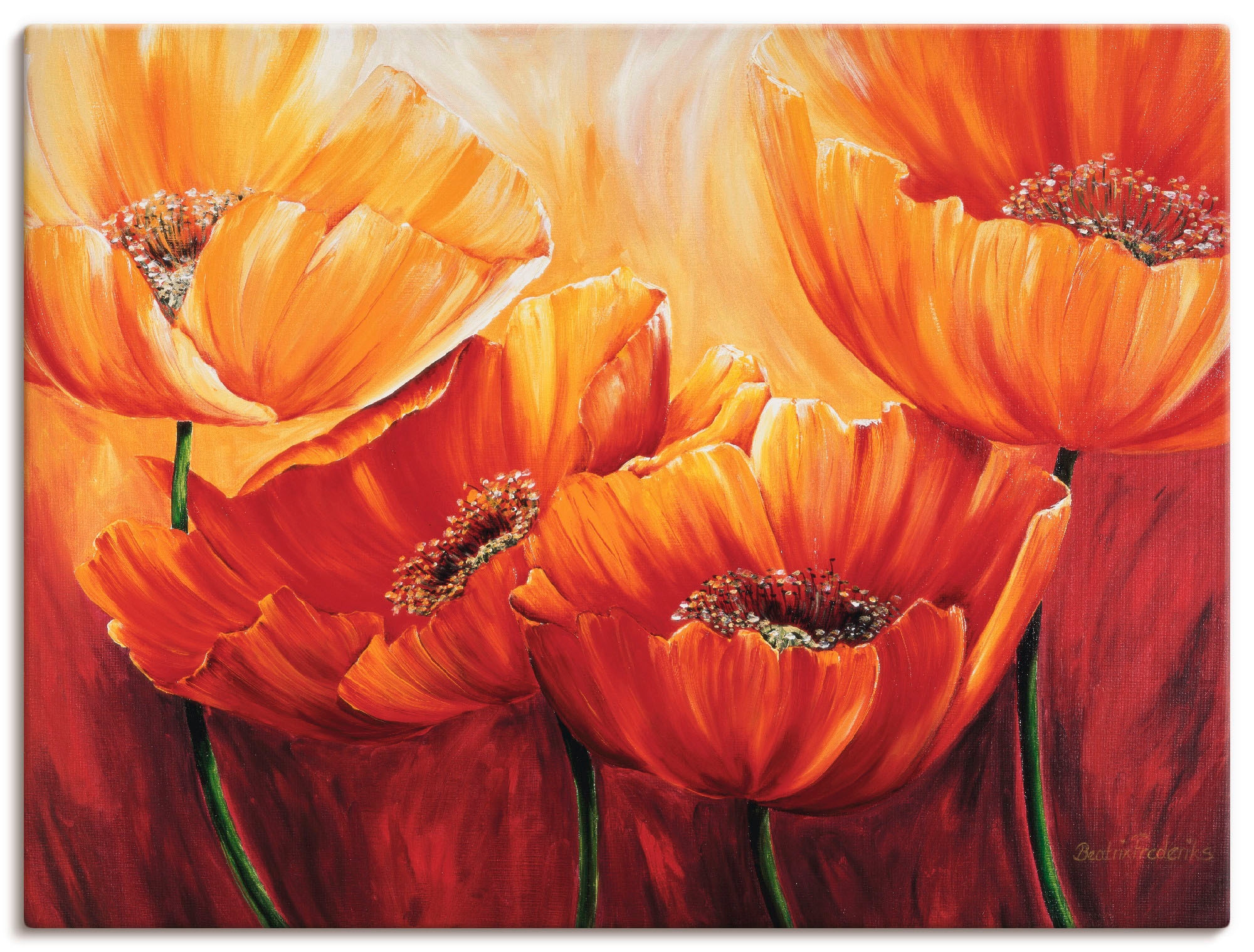 Artland Wandbild "Vier Mohnblumen" 1 Stk. tlg. als Leinwandbild, Poster in günstig online kaufen