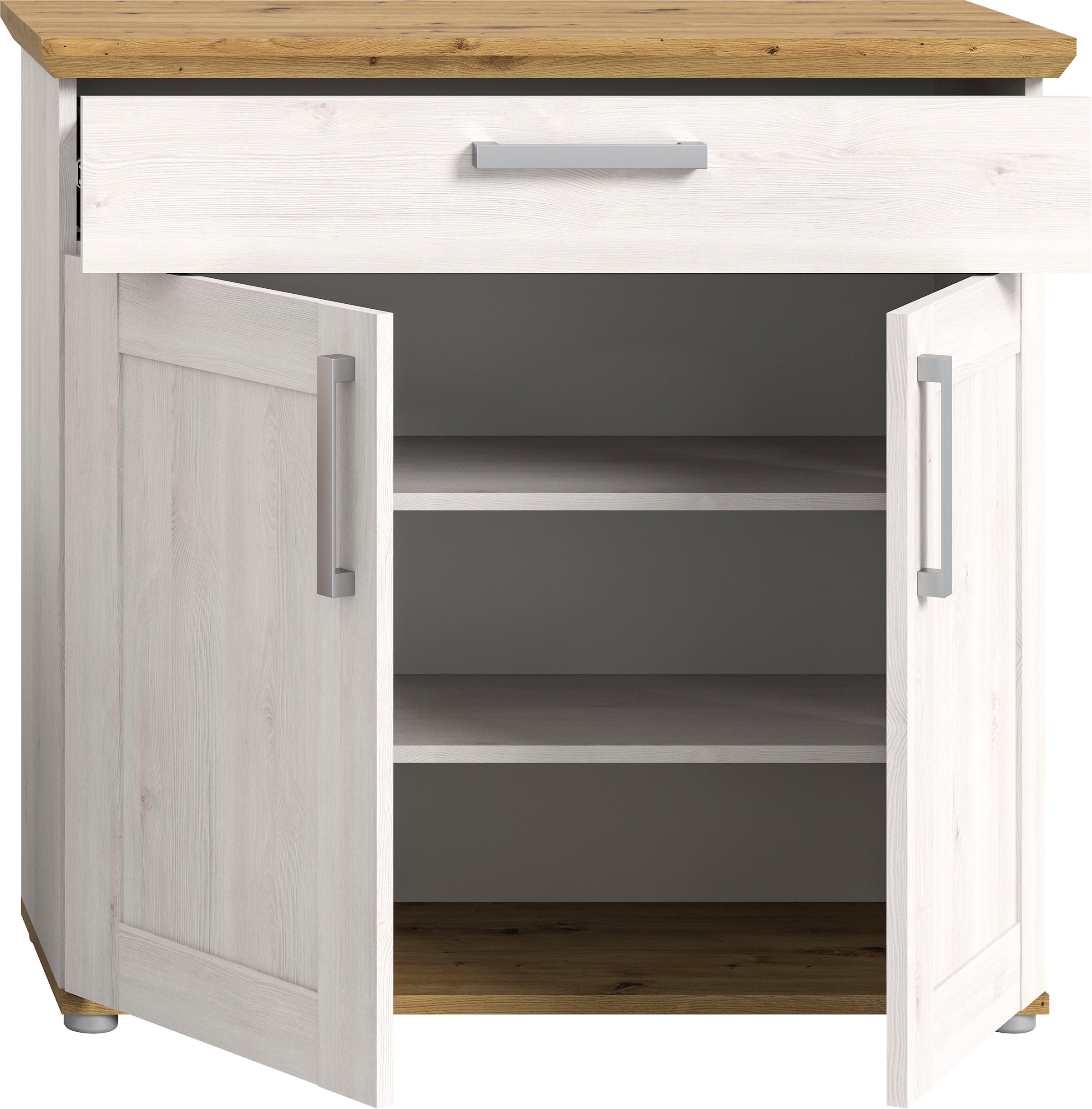 Home affaire Schuhschrank »COSENZA, TOPSELLER!, Breite 95 cm, 2 Türen, 2 Böden, 1 Schubkasten«, in Landhausoptik, Kommode, Anrichte, Schrank, Sideboard