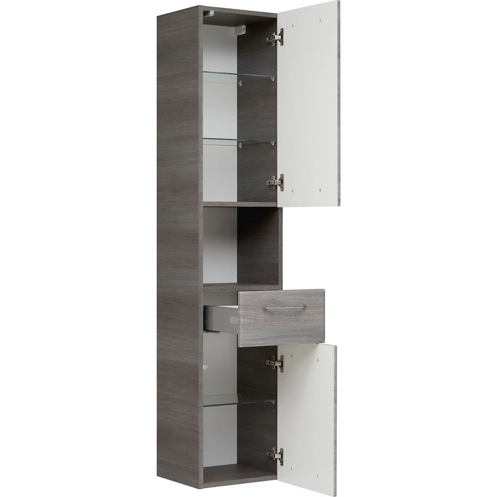 Saphir Hochschrank »Quickset Badschrank 35 cm breit, 2 Türen, 1 Nische, 1 Schublade«