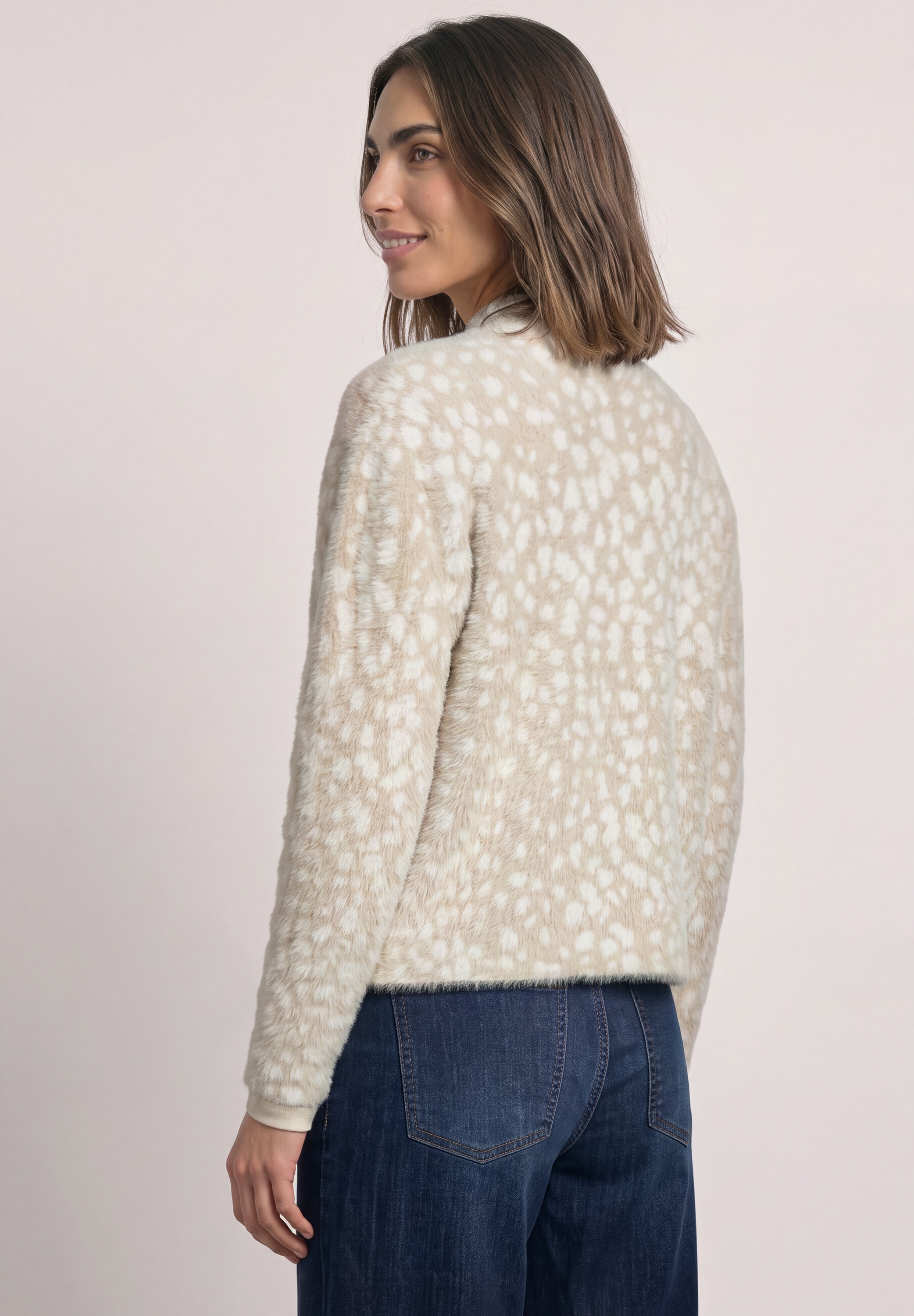 STREET ONE Jacquardstrickjacke mit Stehkragen