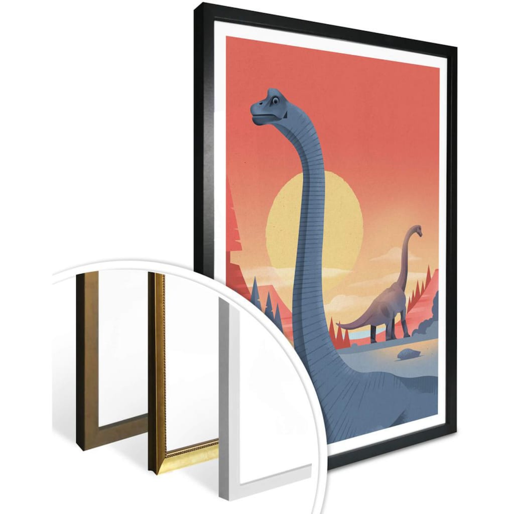 Wall-Art Poster »Brachiosaurus Dino Safari«, Dinosaurier, (1 St.)