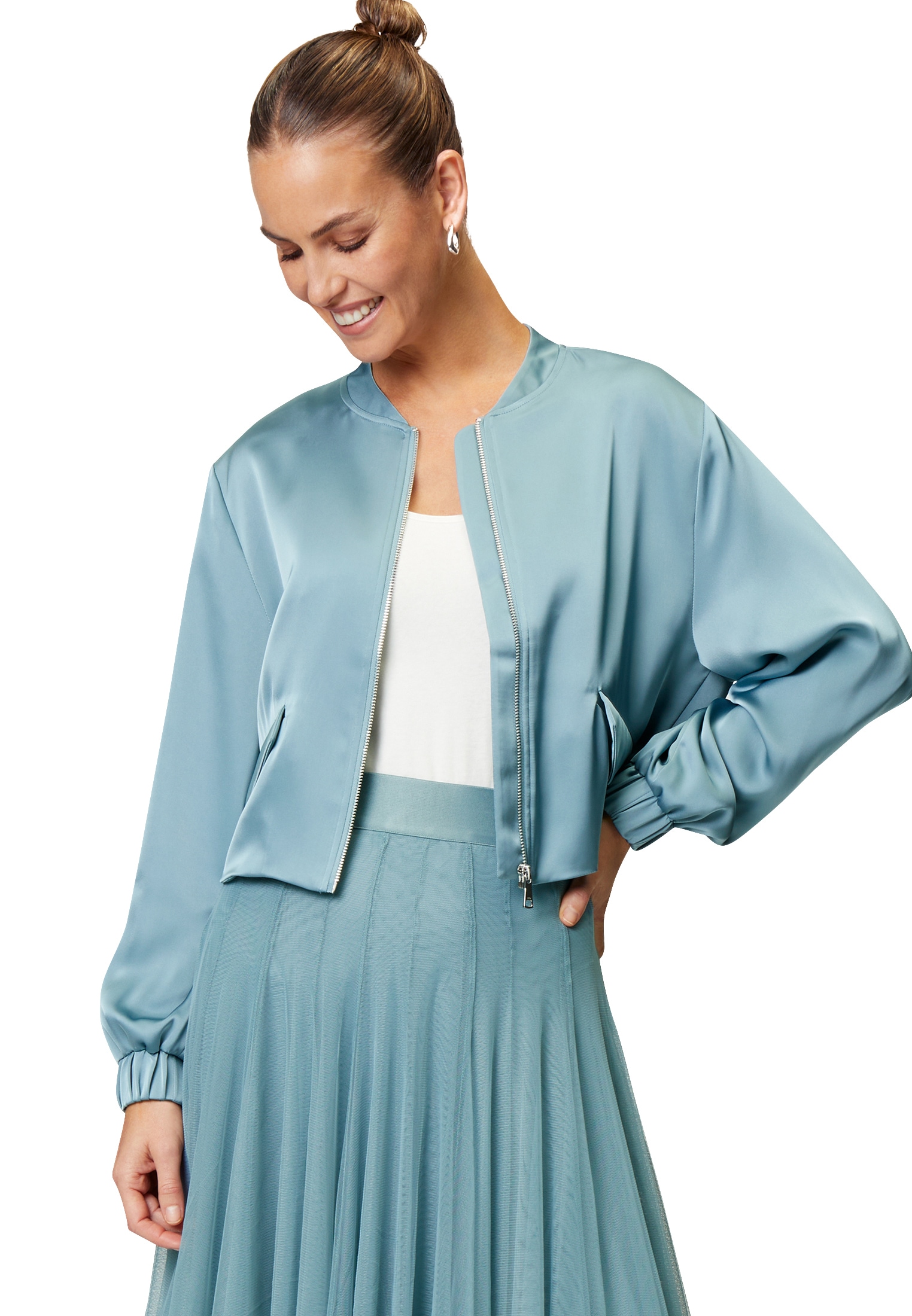 Zero Jackenblazer "zero Damen Satin-Jacke mit Klappentaschen", weiteres Det günstig online kaufen