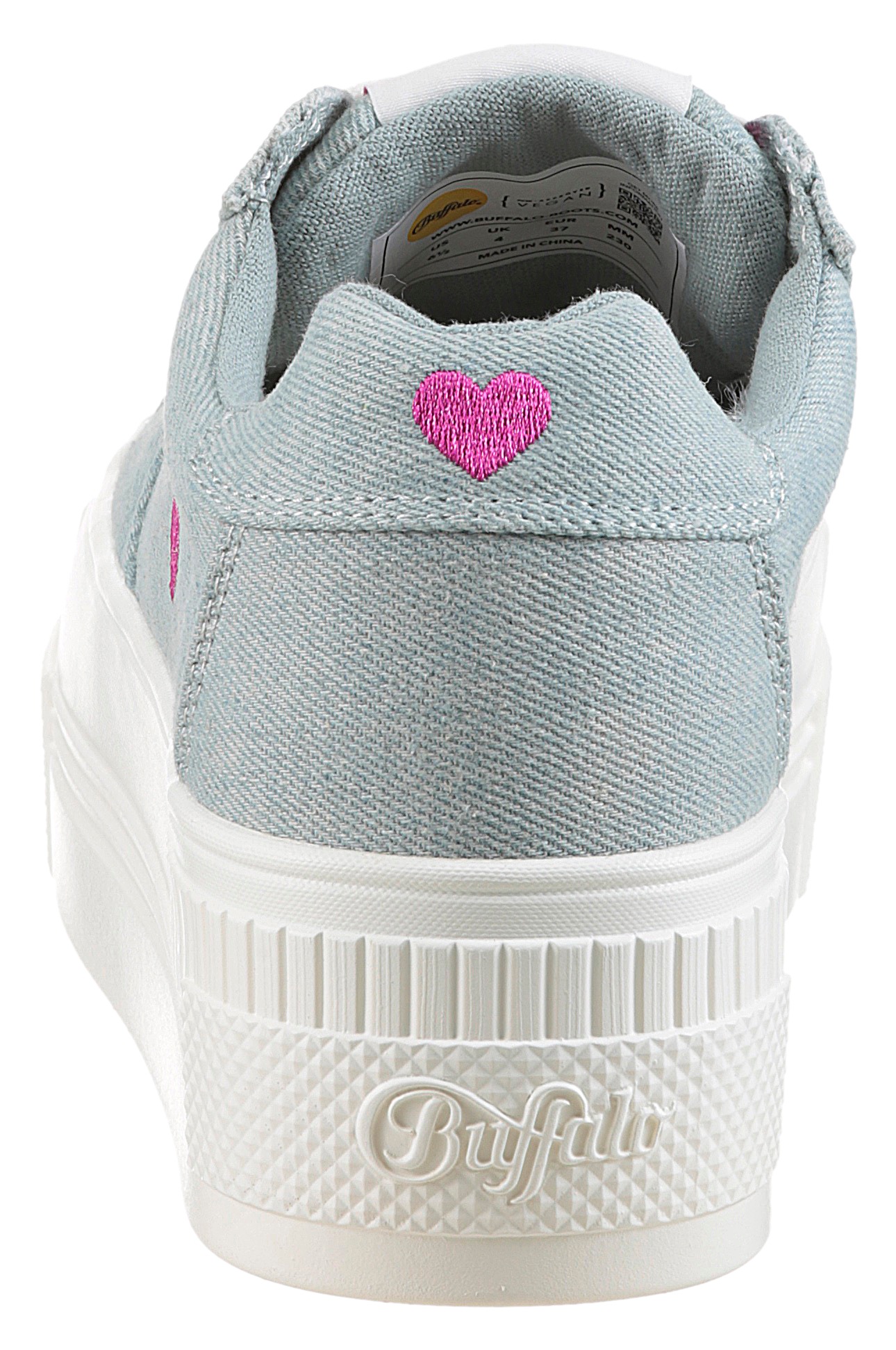 Buffalo Plateausneaker "PAIRED HEART", Schnürschuh, Halbschuh, Freizeitschu günstig online kaufen