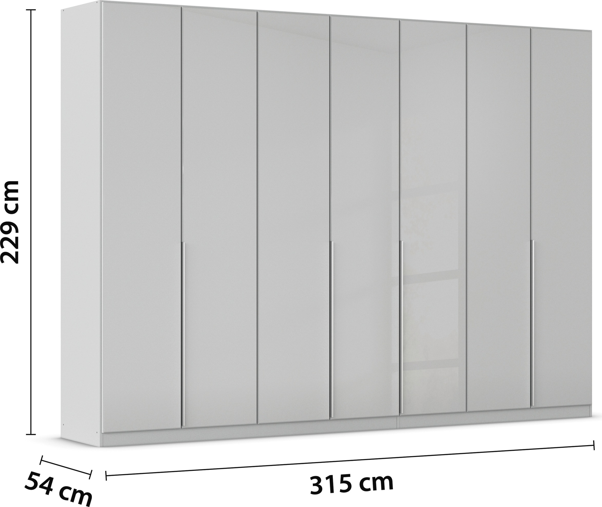 rauch Drehtürenschrank »Kleiderschrank Kleiderschränke Schrank Garderobe AGORDO mit Glasfront«, (in zwei Griff-Farben), durchdachte Innenausstattung, in 6 Breiten und 2 Höhen MADE IN GERMANY