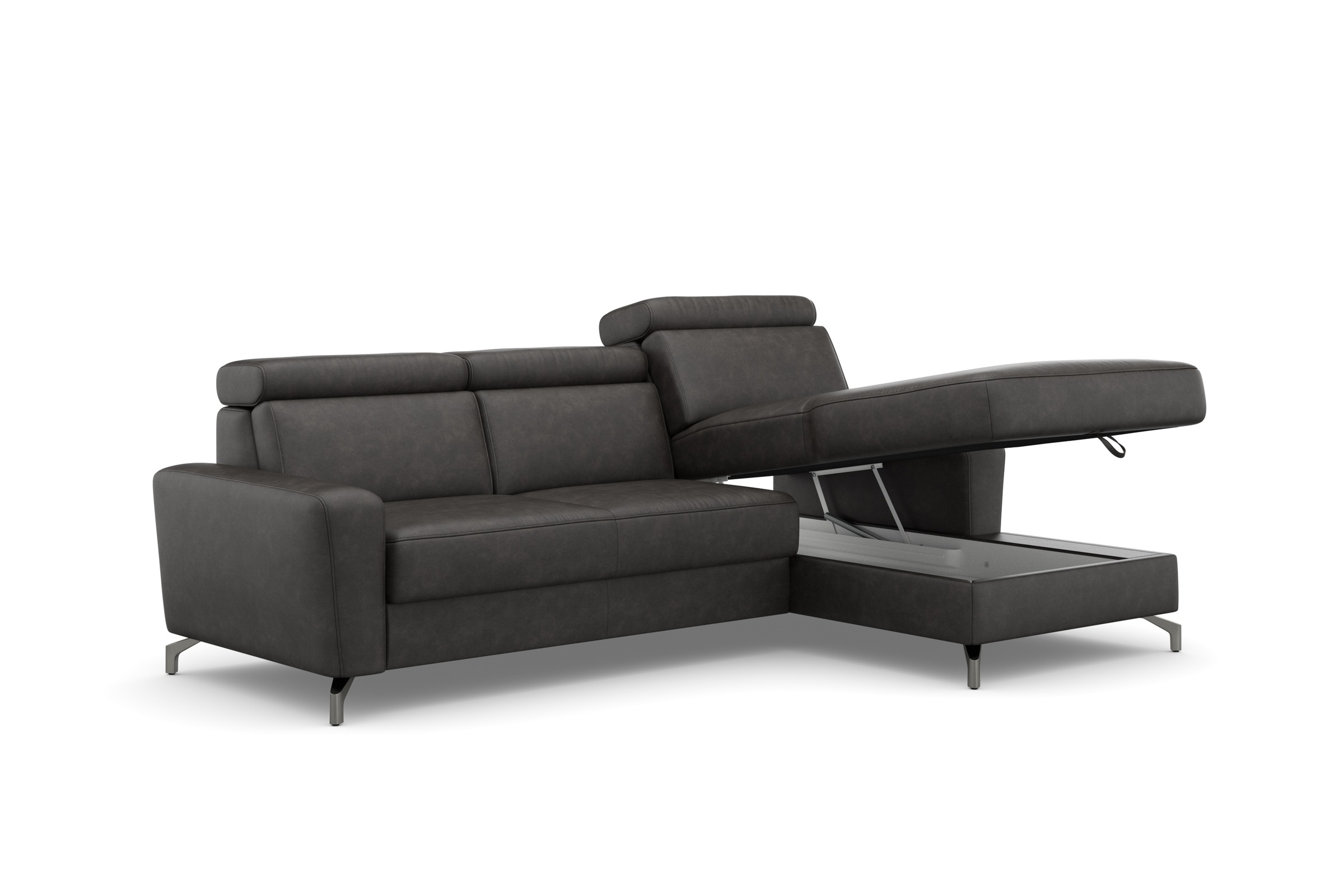 sit&more Ecksofa »Scarlett L-Form«, inklusive Kopfteilverstellung, wahlweise mit Bettfunktion, Bettkasten