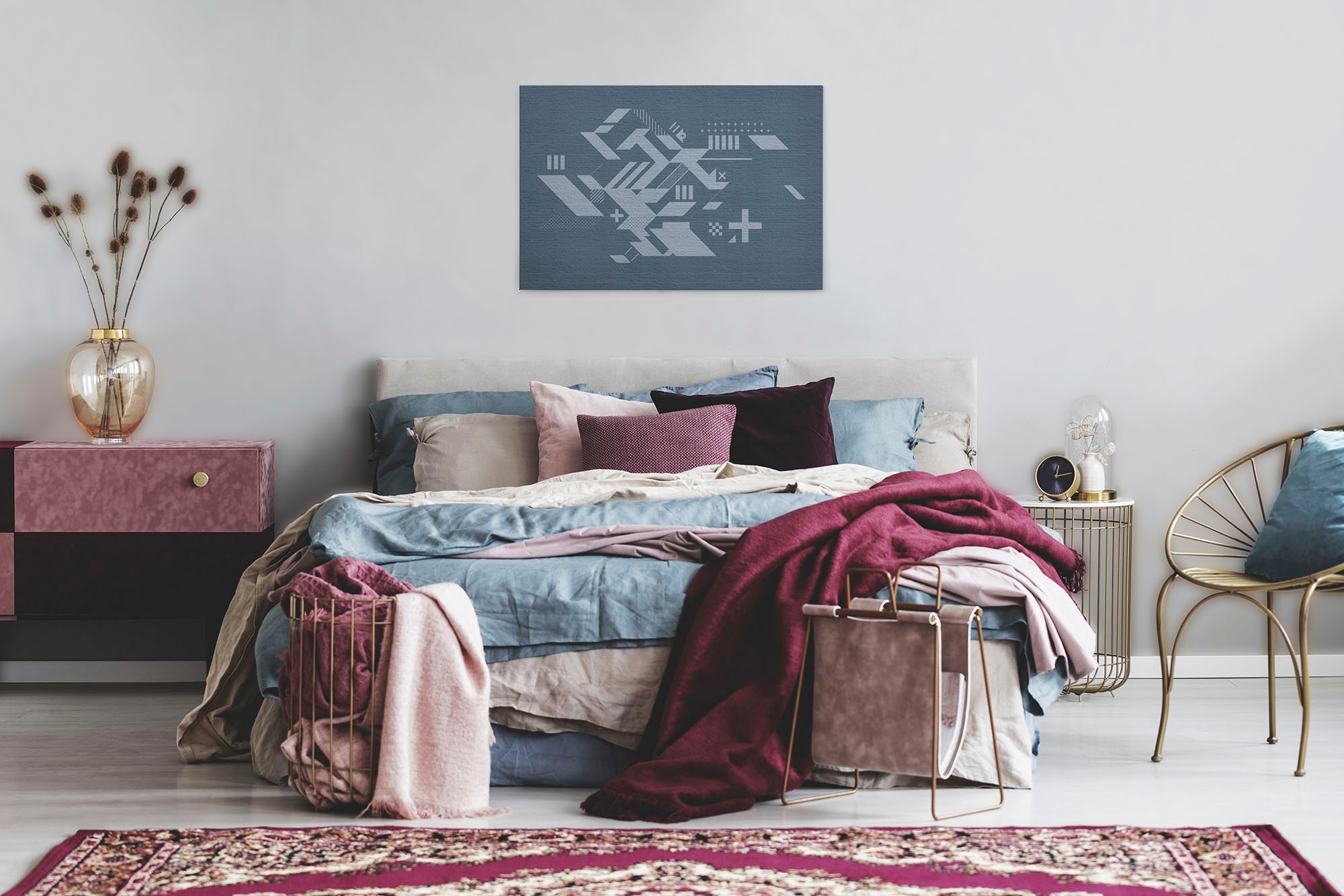 A.S. Création Leinwandbild »brick by brick«, Kunst-Abstrakt-Kinder, (1 St.), Keilrahmen Steinoptik Grafisch Geometrisch Leinwand-Bild Wohnzimmer