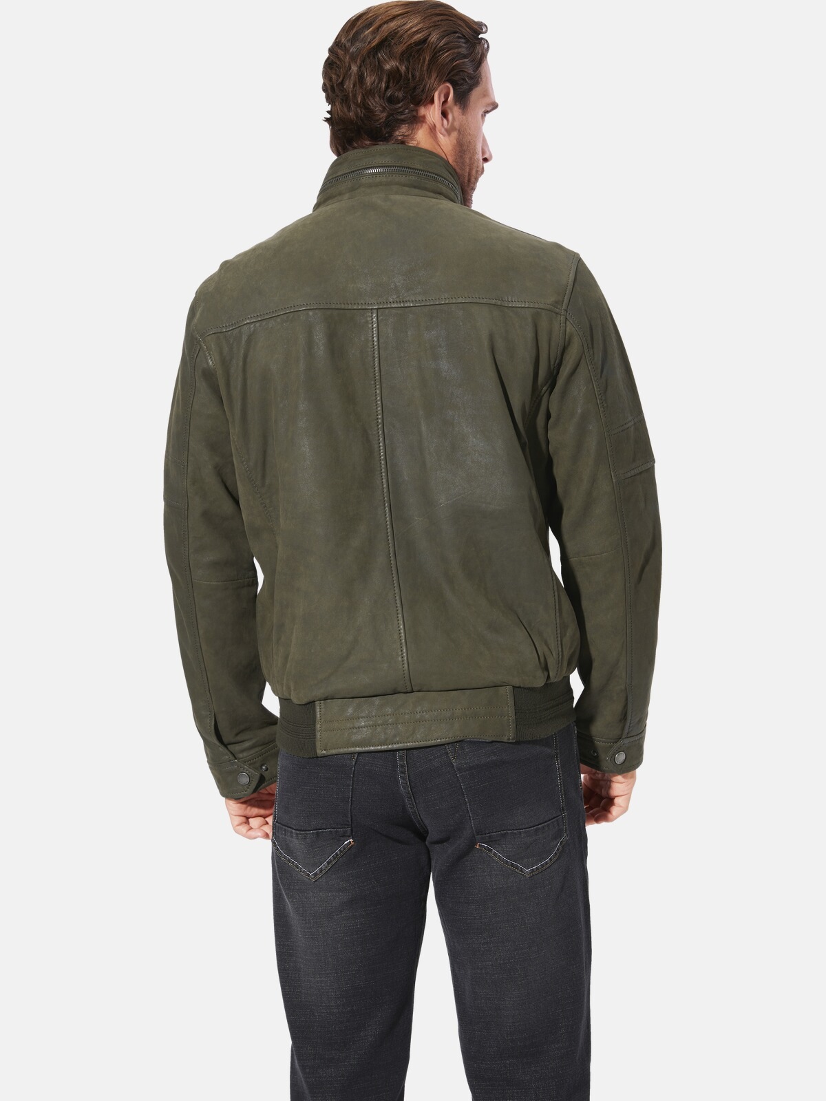 Lederjacke BABISTA "Lederjacke JORANO", Herren, Gr. 54, grün (oliv), Obermaterial: 100% Lederfaserstoff LEAFIBTEX., Jacken 3