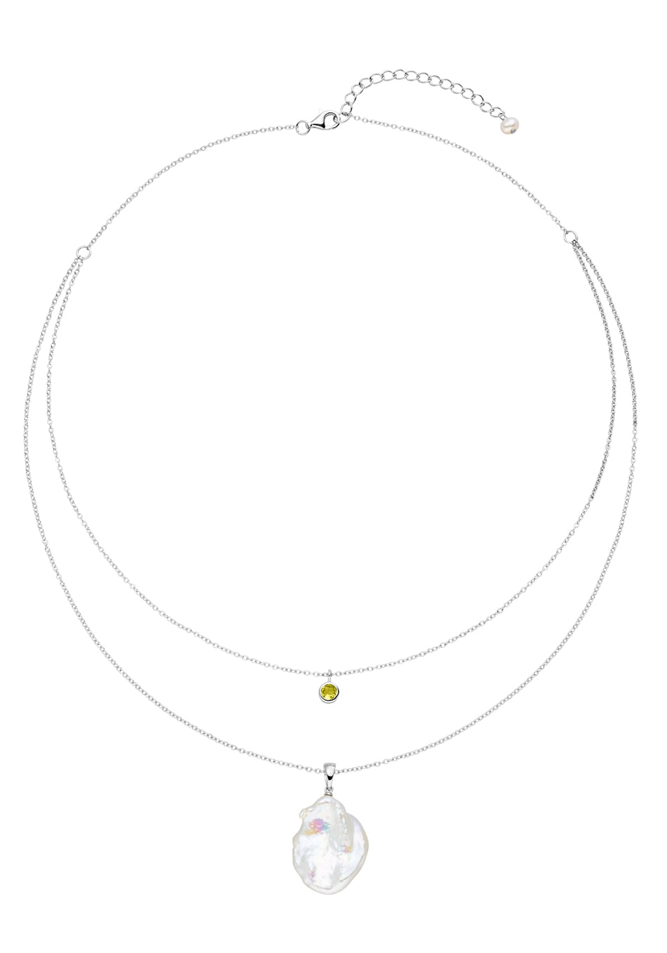 Firetti Kette mit Anhänger »Schmuck Geschenk, Halskette Perle mehrreihig«, Made in Germany - mit Edelstein - mit Süßwasserzuchtperle