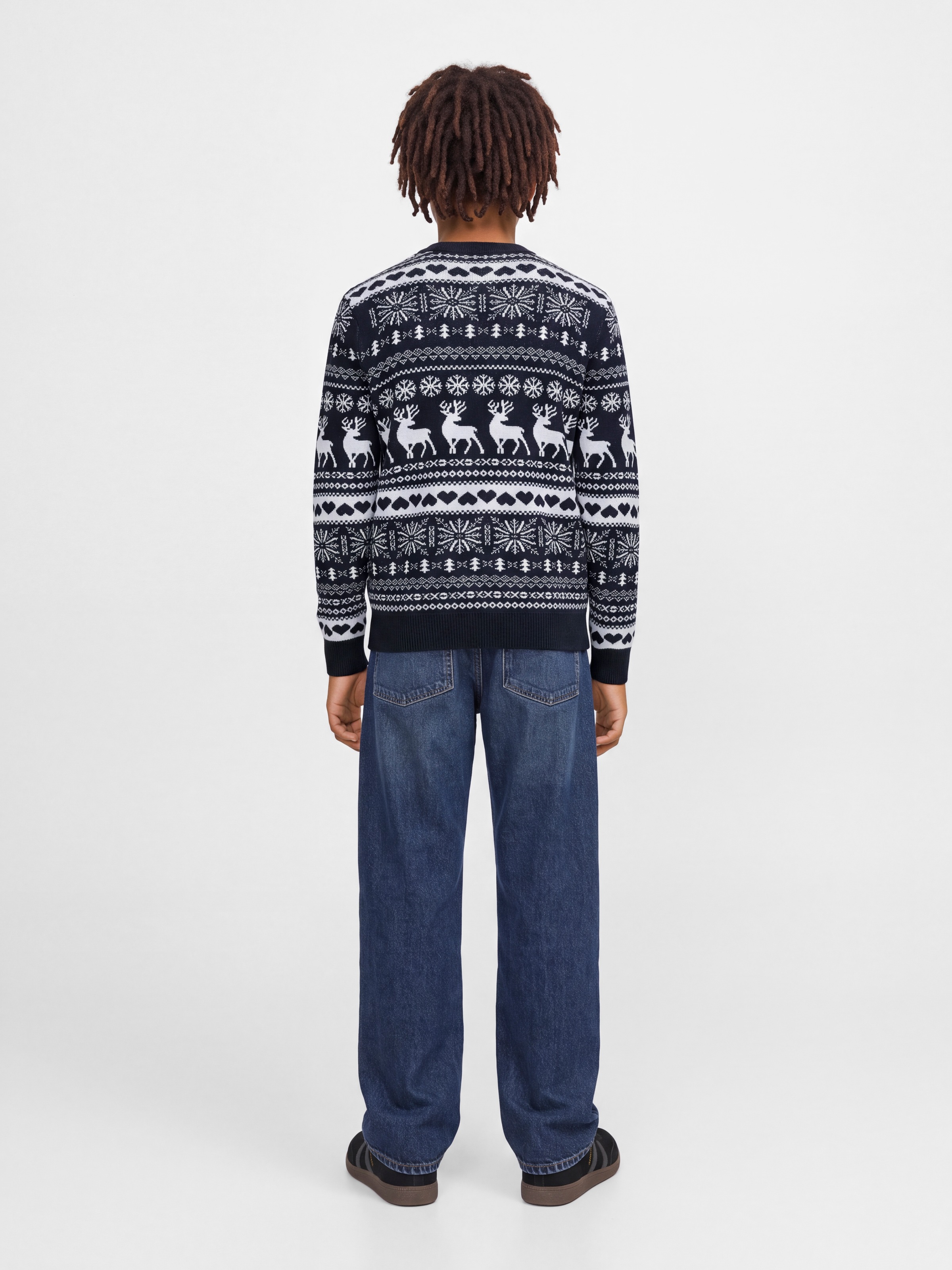 Jack & Jones Junior Rundhalspullover »JJXMAS SANTA KNIT CREW NECK JNR« Weihnachten, Kunstfaser, regular Fit