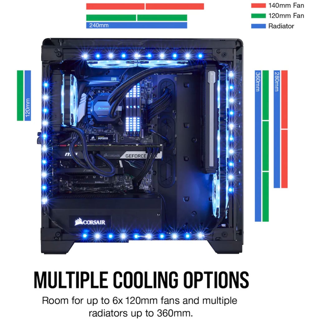 Corsair Gaming-Gehäuse »570X RGB Mirror Black«