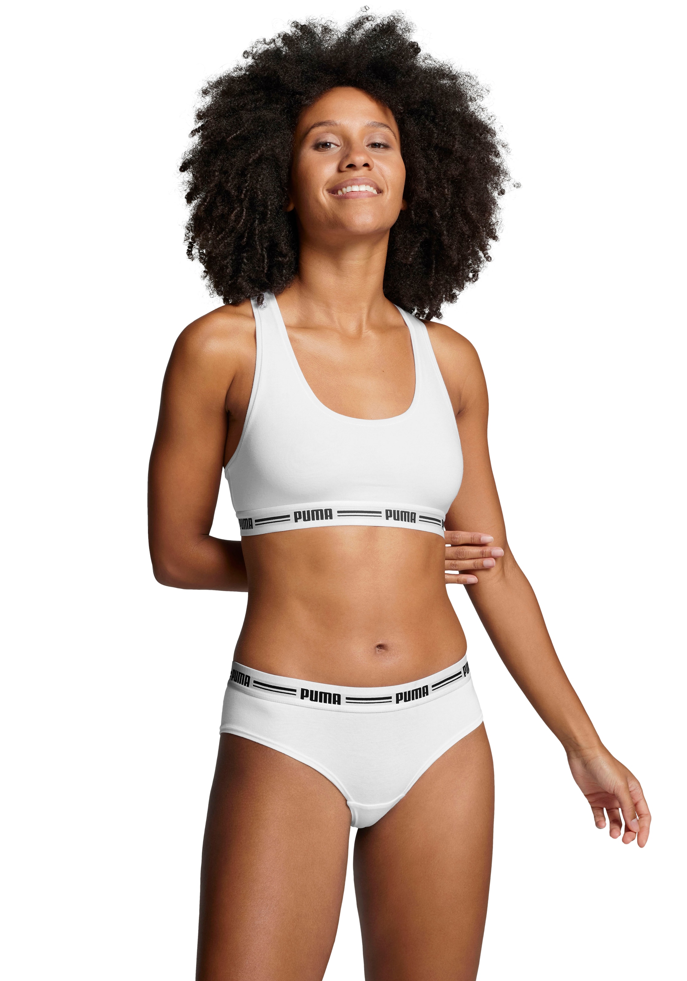 PUMA Brasilslip »PUMA WOMEN BRAZILIAN 2P HANG«, (2er Pack), mit weichem Logobündchen