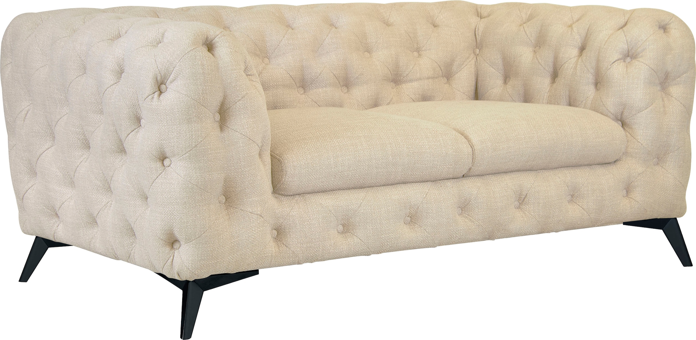 Leonique Chesterfield-Sofa »Glynis«, aufwändige Knopfheftung, moderne Chesterfield Optik, Fußfarbe wählbar