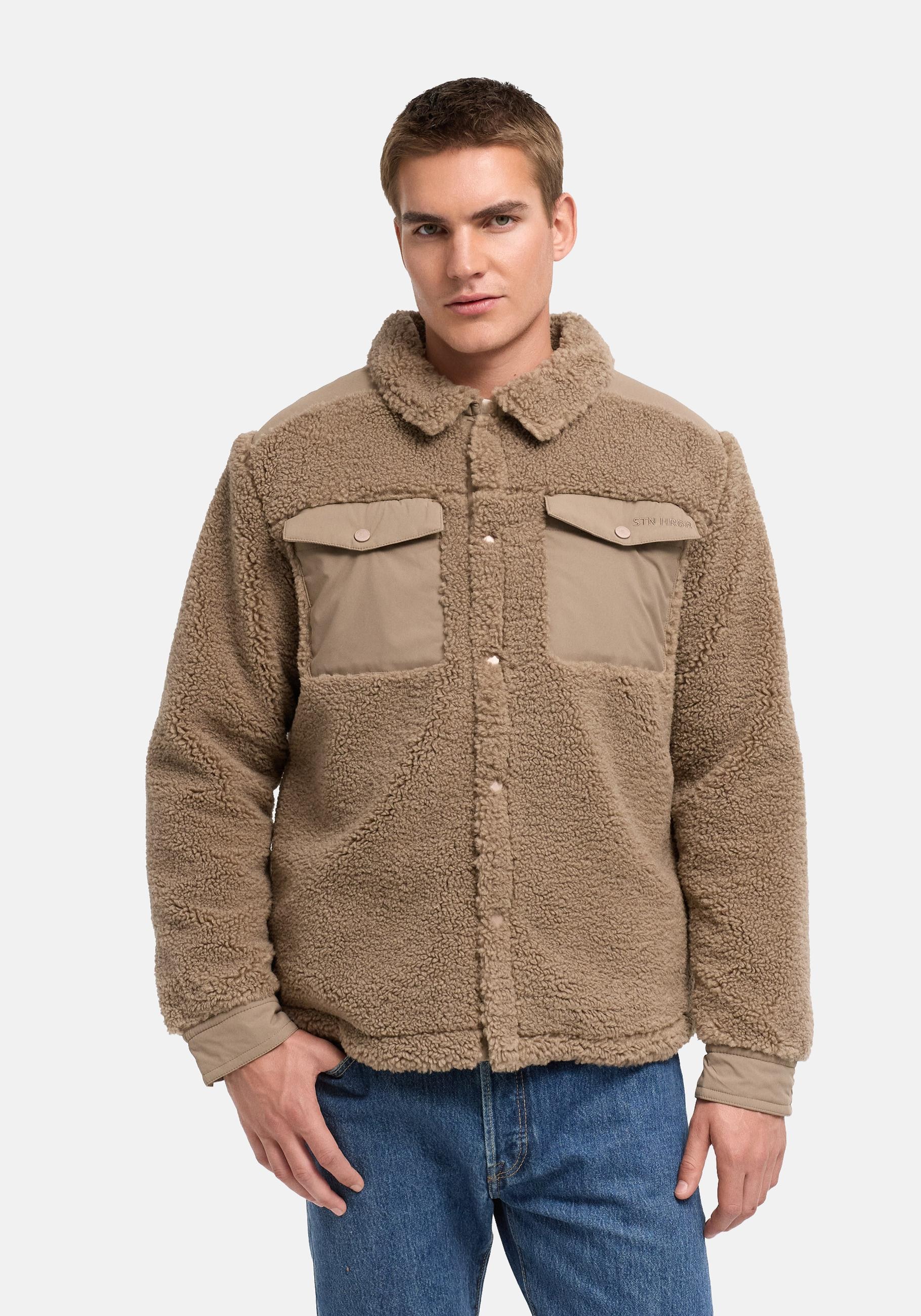Stone Harbour Fellimitatjacke »Taureek XX« ohne Kapuze Leichte Teddy-Übergangsjacke mit Kentkragen, winddicht