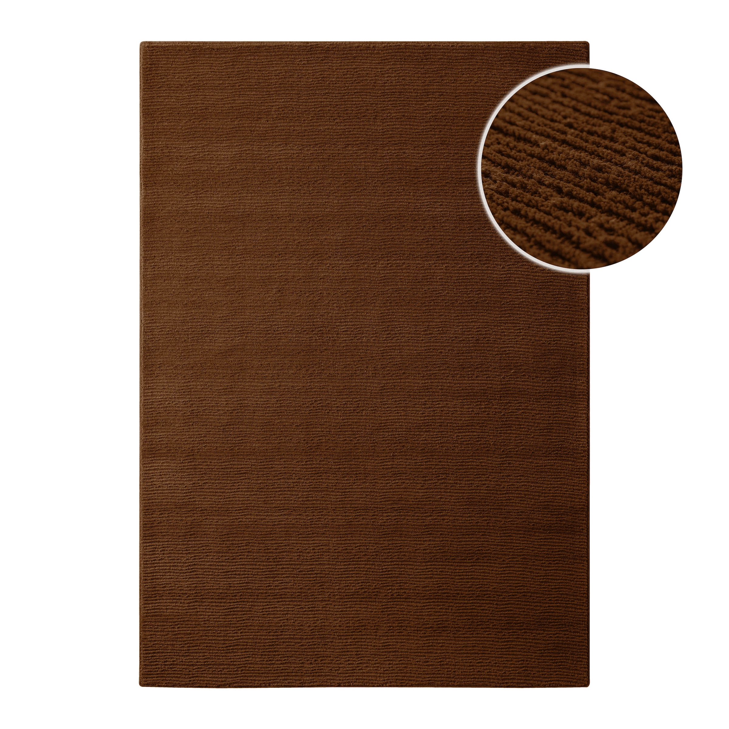 Wecon home Teppich »Castello ONE« rechteckig 7 mm Höhe Schurwolle, Kurzflor mit Hoch-Tief-Effekt, Wohnzimmer, Streifenmuster