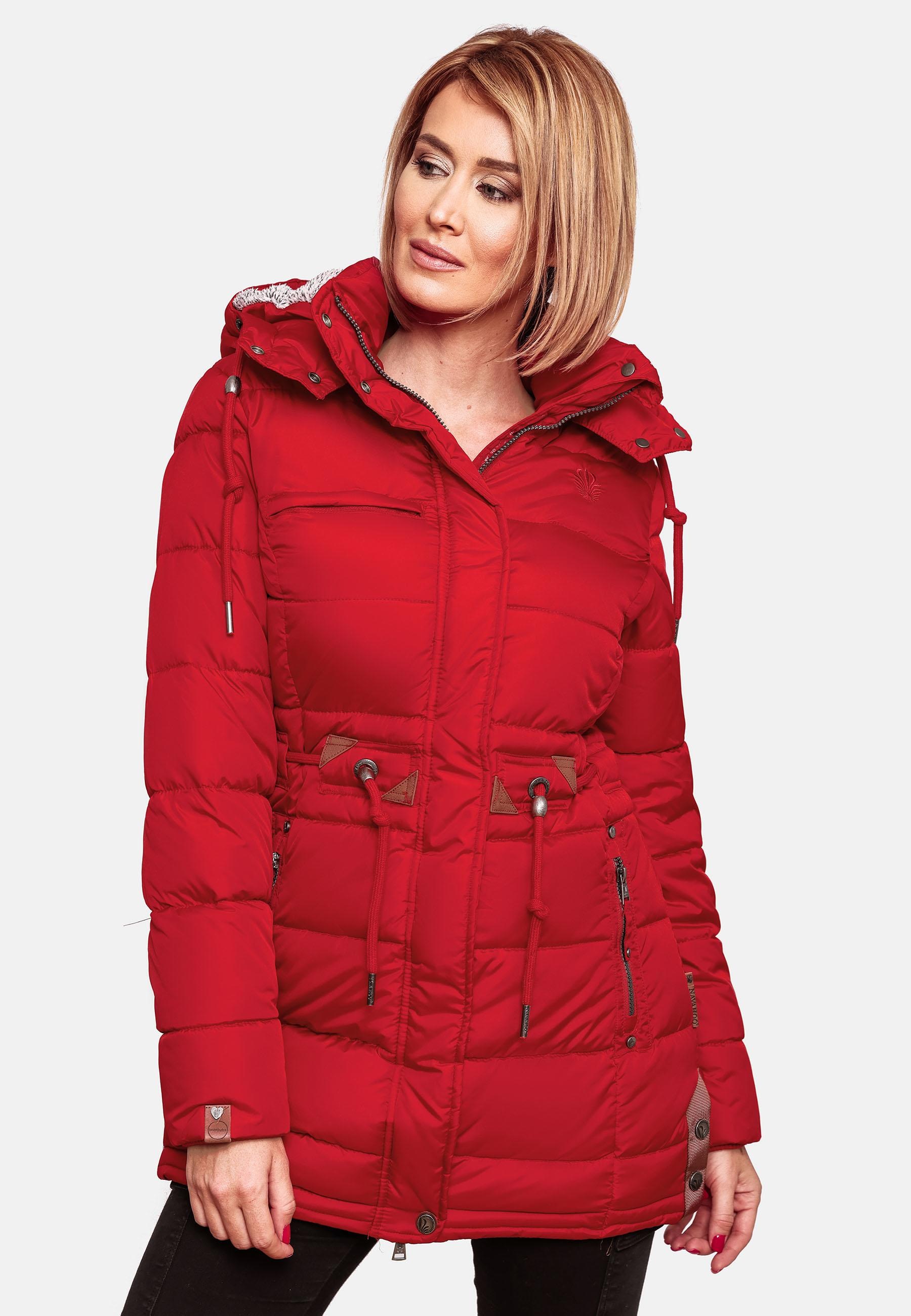 Navahoo Steppmantel »Daliee«, Stylischer Winterparka mit abnehmbarer Kapuze
