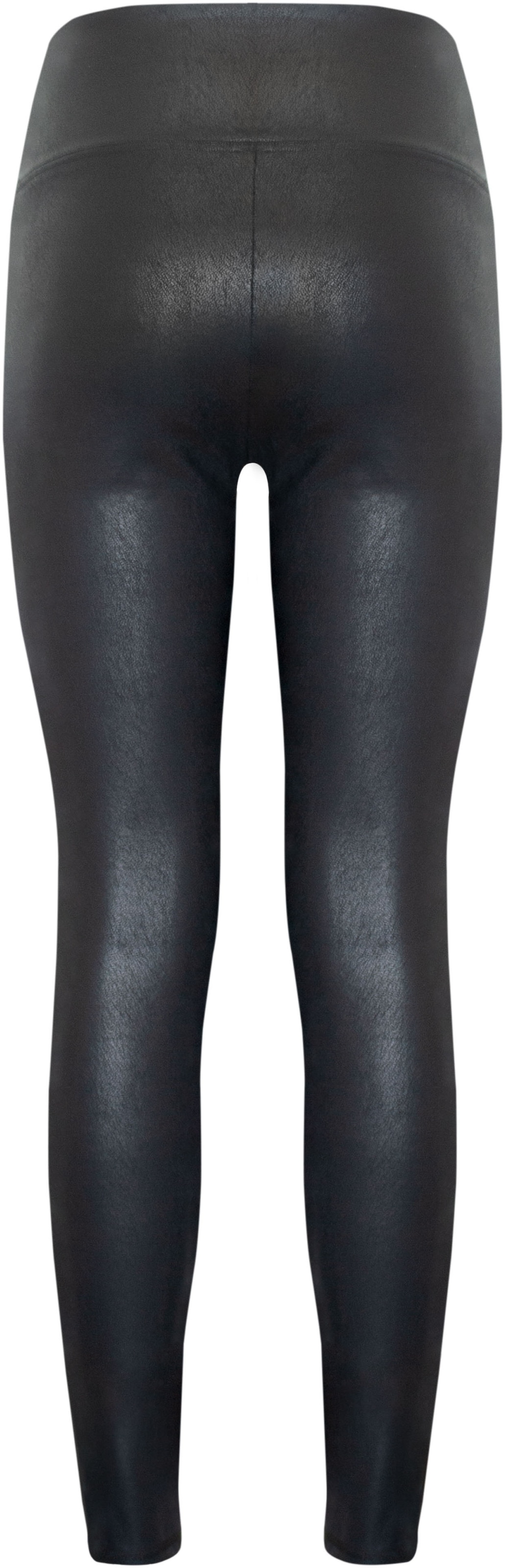 MAGIC Bodyfashion Leggings »Leather Look Legging«, hoch tailliertes Design, keine vordere Mittelnaht