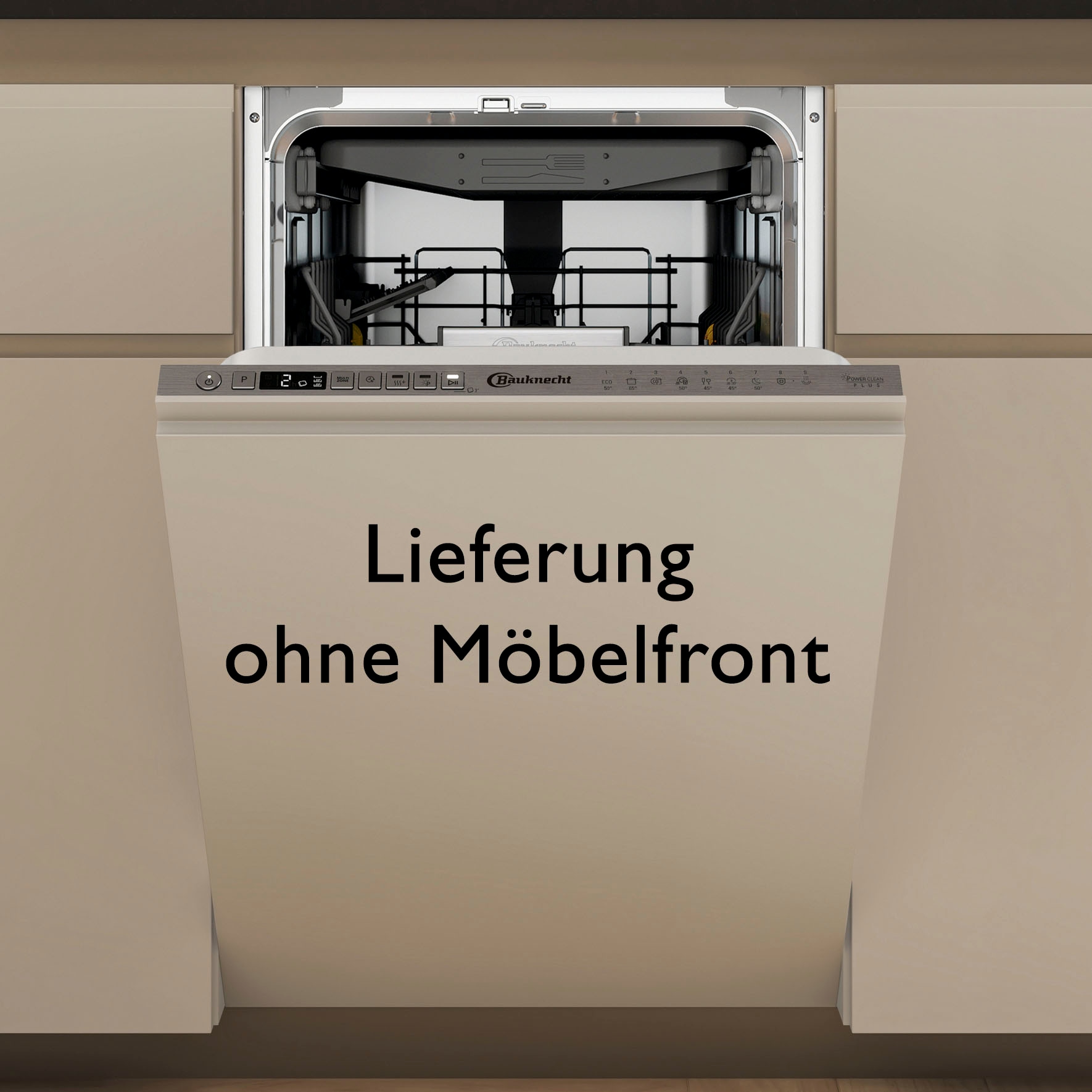 BAUKNECHT vollintegrierbarer Geschirrspüler, B:44,8cm H:82cm T:55,5cm, weiß, Geschirrspüler, PowerClean Hochdruckdüsen – reinigt hartnäckigste