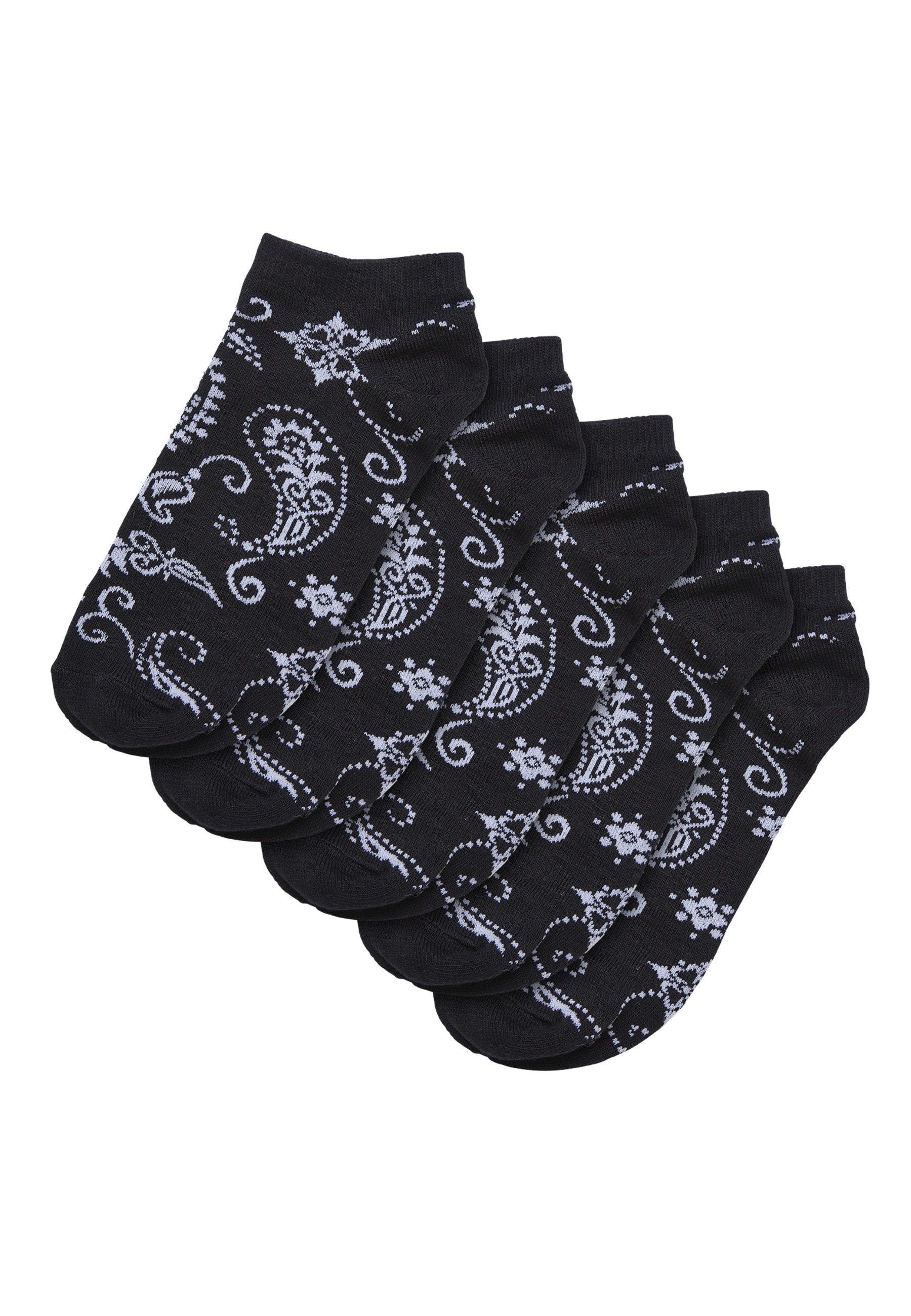 URBAN CLASSICS Basicsocken "Urban Classics Unisex Bandana Pattern No Show Socks 5-Pack" 1 Paar tlg.