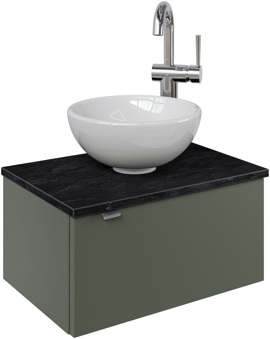 Saphir Waschtisch »Serie 6915 Waschschale mit Unterschrank für Gästebad, Gäste WC«, 51 cm mit Keramik-Aufsatzbecken und 1 Tür