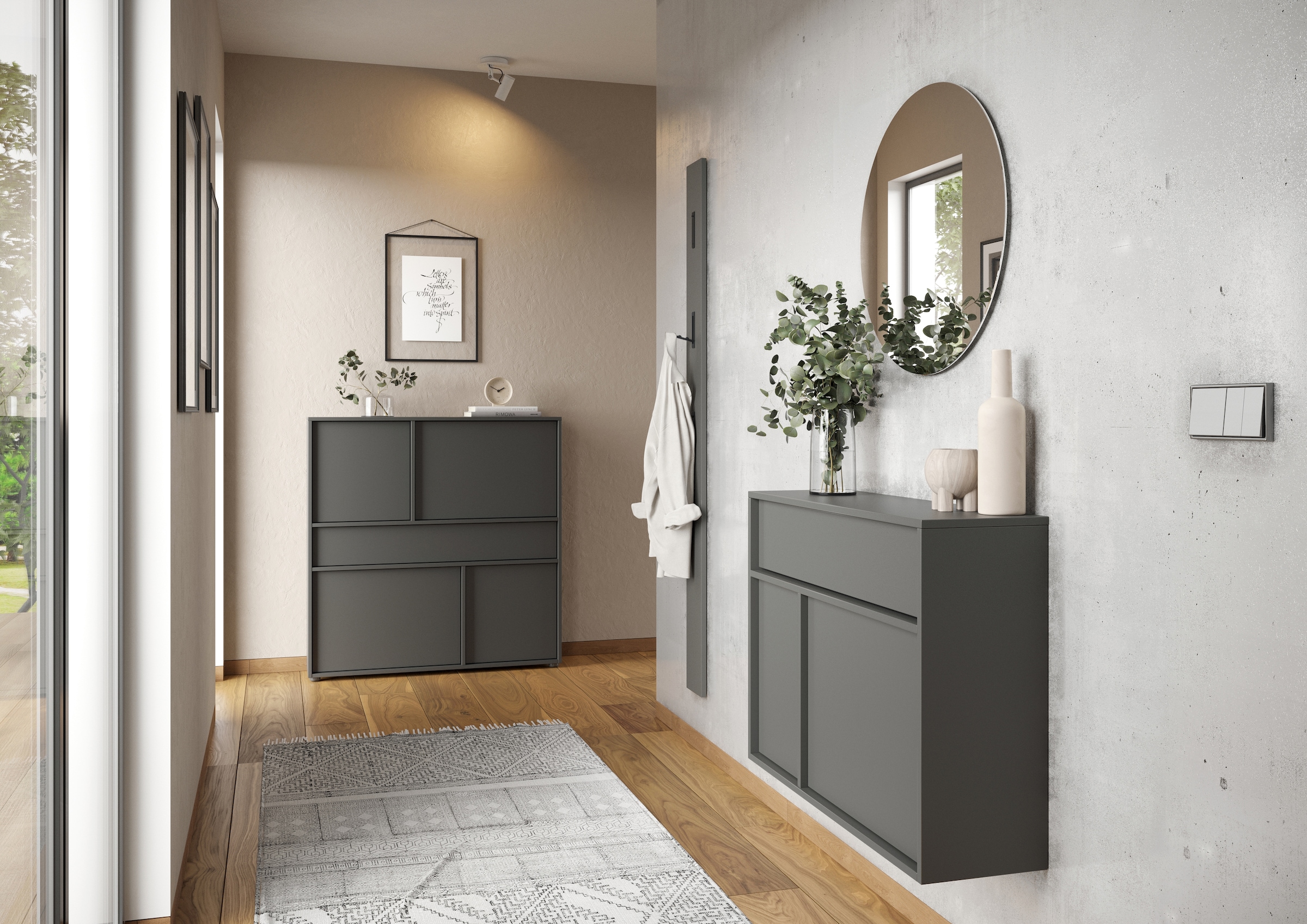 GERMANIA Mehrzweckschrank »Ameca 2.0«, stehend montierbar; Flurschrank in geringer Tiefe, Breite 105 cm