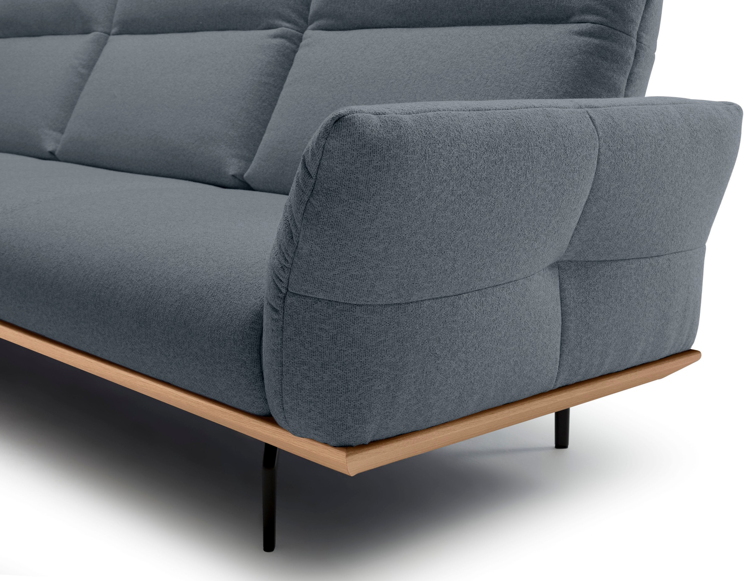 Creation BY ROLF BENZ Ecksofa »CR.460«, Sockel in Eiche, Winkelfüße in Umbragrau, Breite 338 cm