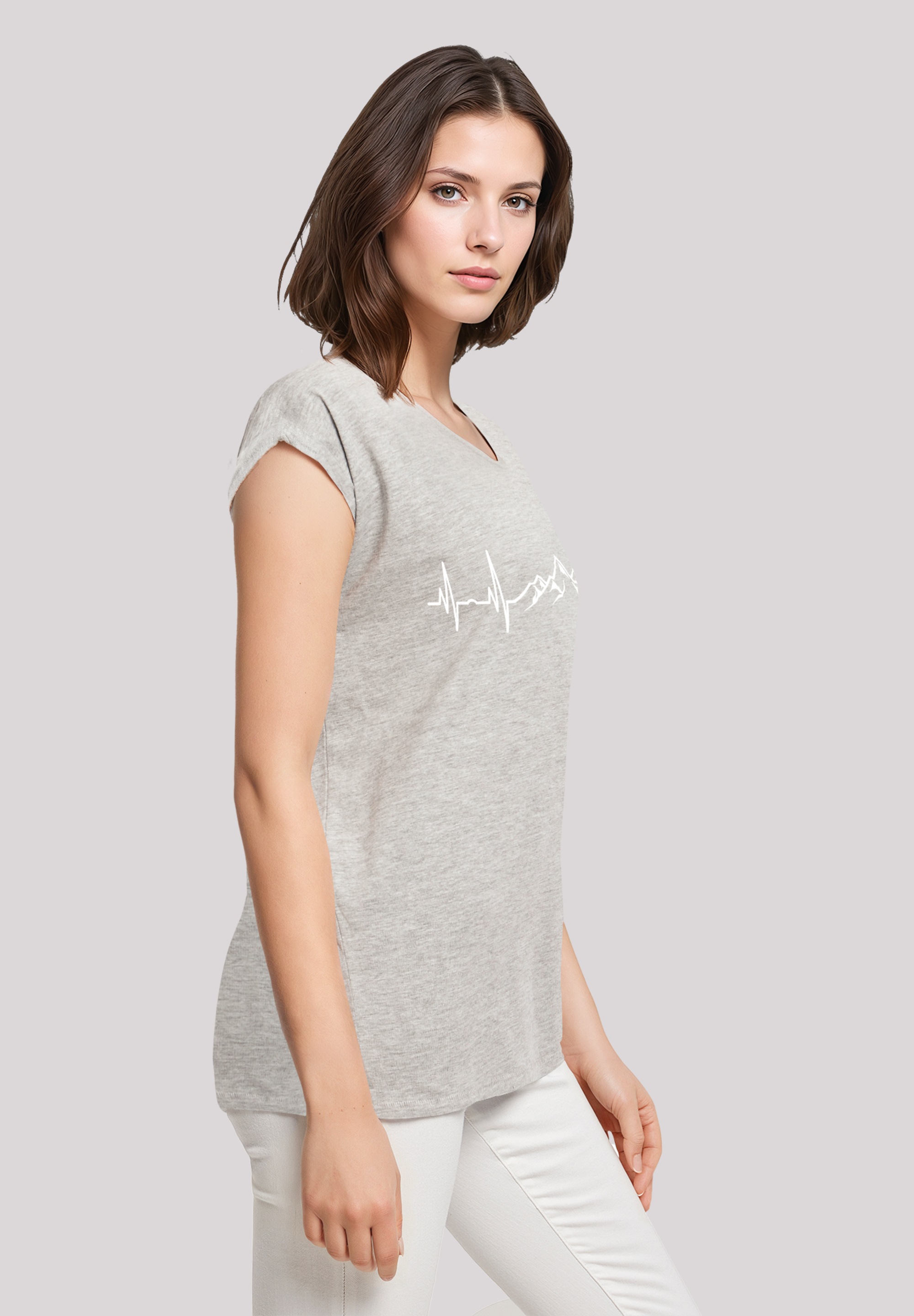 F4NT4STIC T-Shirt »Herzschlag Berge Wandern«, Premium Qualität