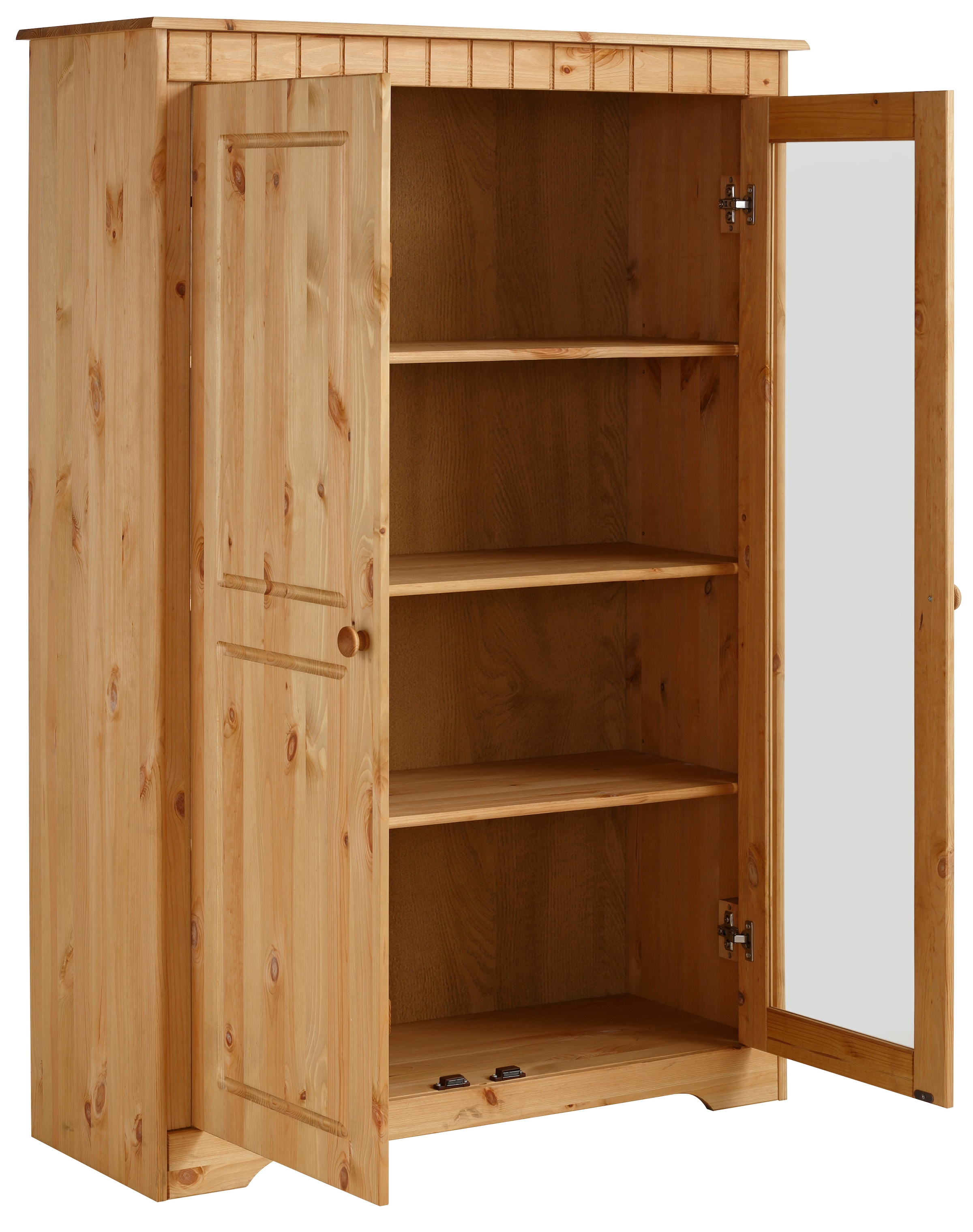 Home affaire Highboard »Pöhl«, Breite 95 cm, Höhe 140 cm, mit 1 Glastür, 3 breite Einlegeböden