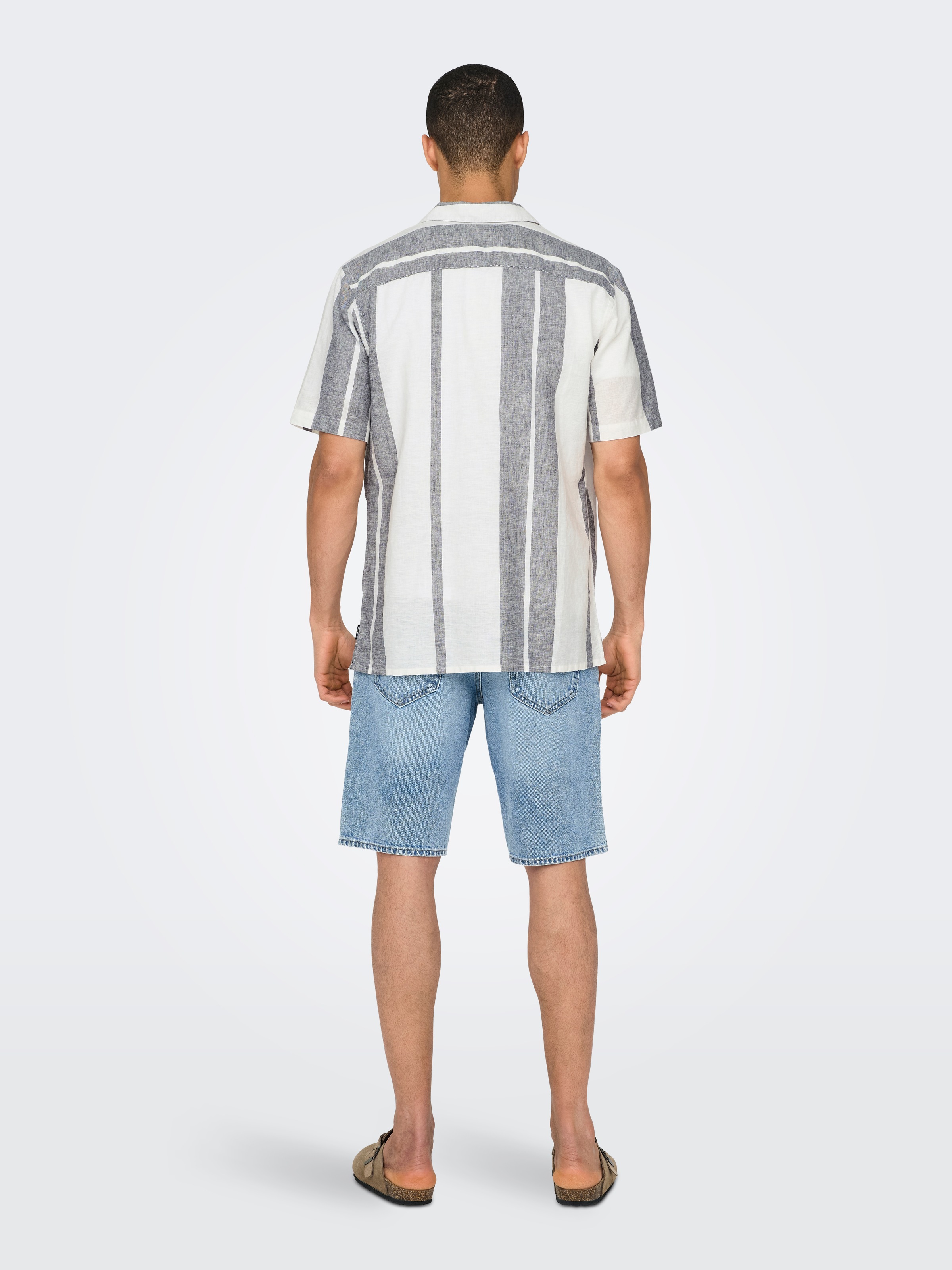 ONLY & SONS Kurzarmhemd »ONSCAIDEN SS STRIPE LINEN RESORT NOOS«