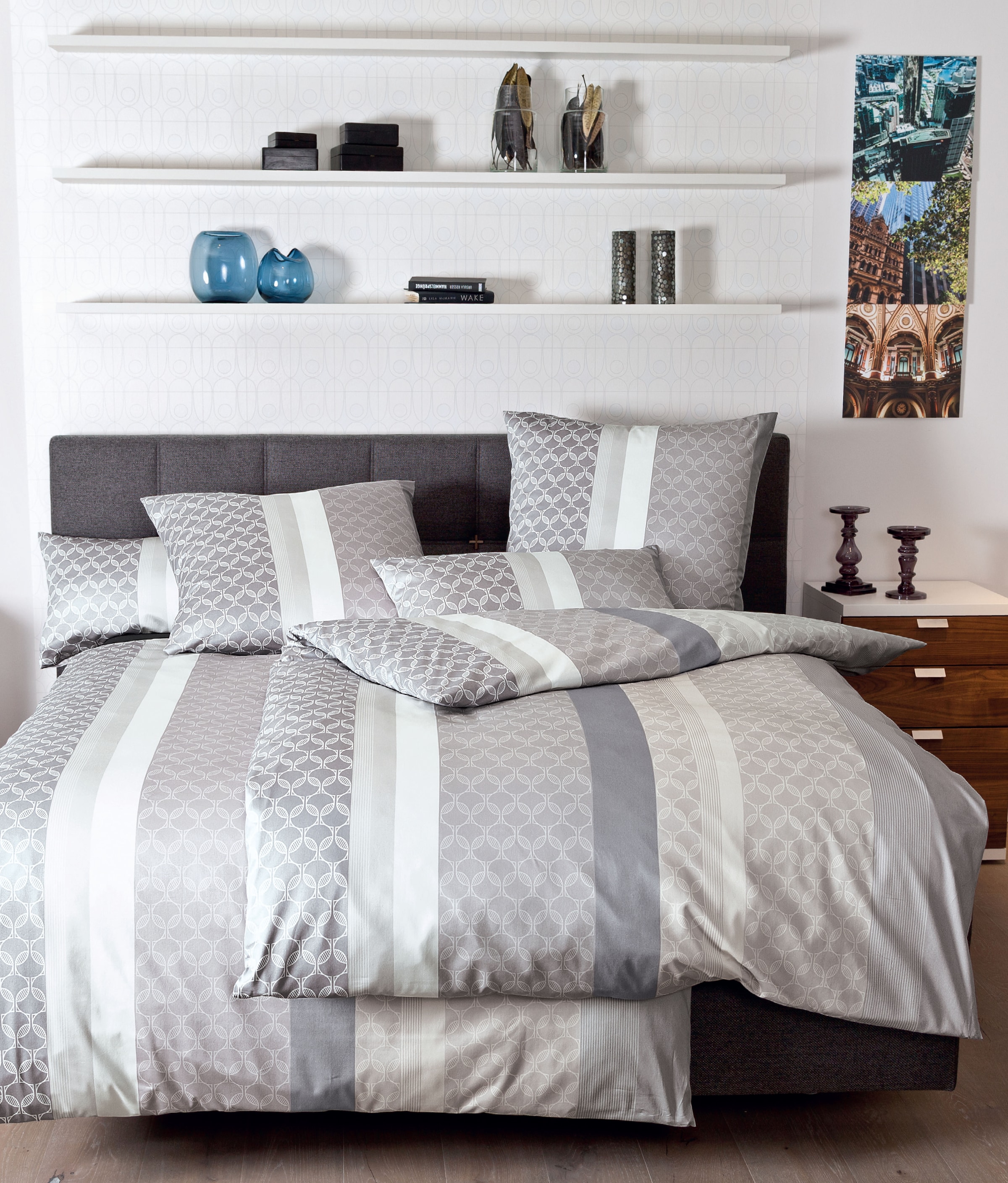 Janine Bettwäsche "Svenn" 2 tlg. tlg. in Gr. 135x200, 100% Baumwolle, grafi günstig online kaufen