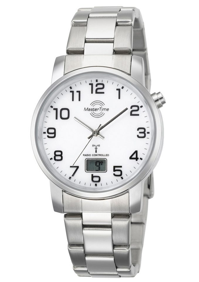 MASTER TIME Funkuhr »MTGA10300-12M«, Armbanduhr, Quarzuhr, Herrenuhr, Datum, Langzeitbatterie