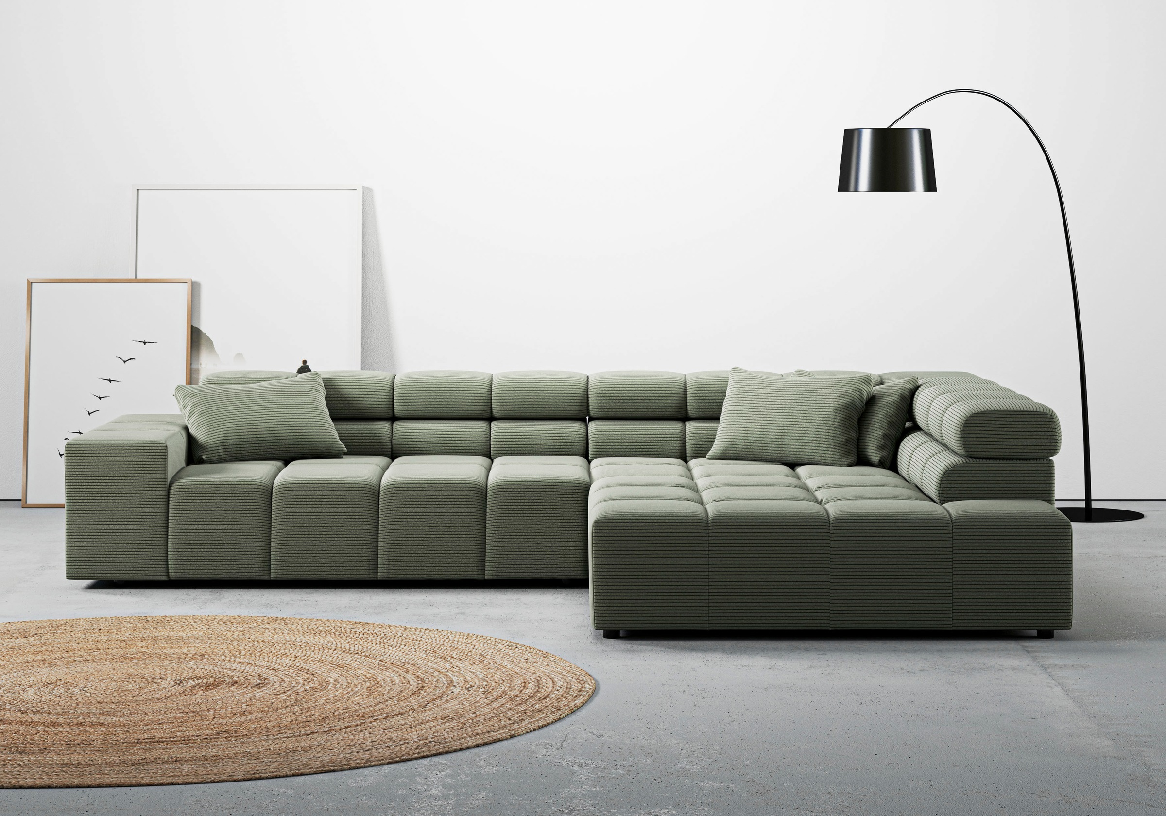 INOSIGN Ecksofa »Ancona incl. Kopfteilverstellung, OTTOs Choice, Breite 319cm, L-Form«, wahlweise motorische Sitztiefenverstellung, auch in Cord + Easy Care