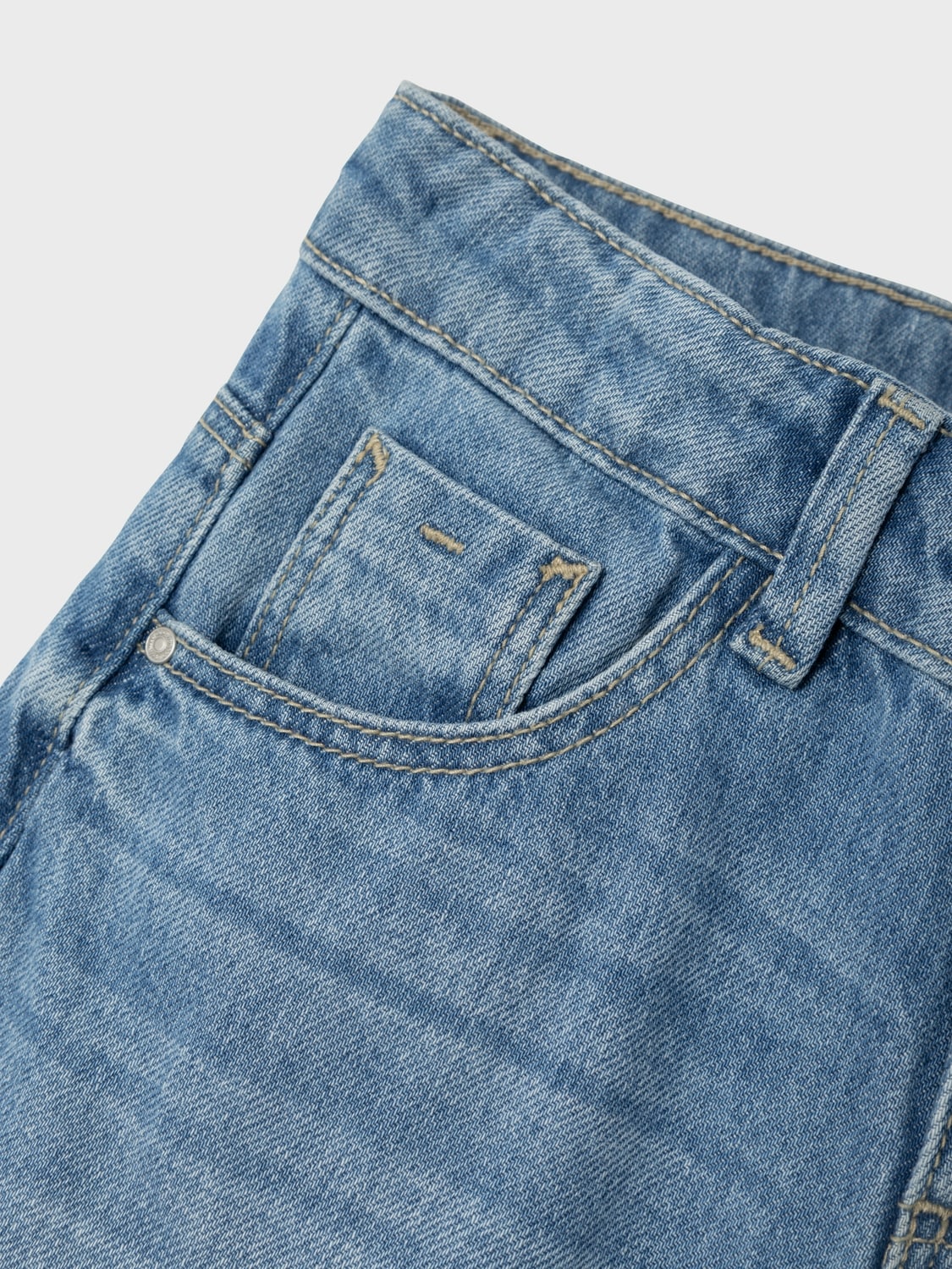Name It Weite Jeans »NKFROSE für Mädchen mit weitem Bein und klassischem Sitz«, normal, Denim, Abriebeffekte, Reißverschluss