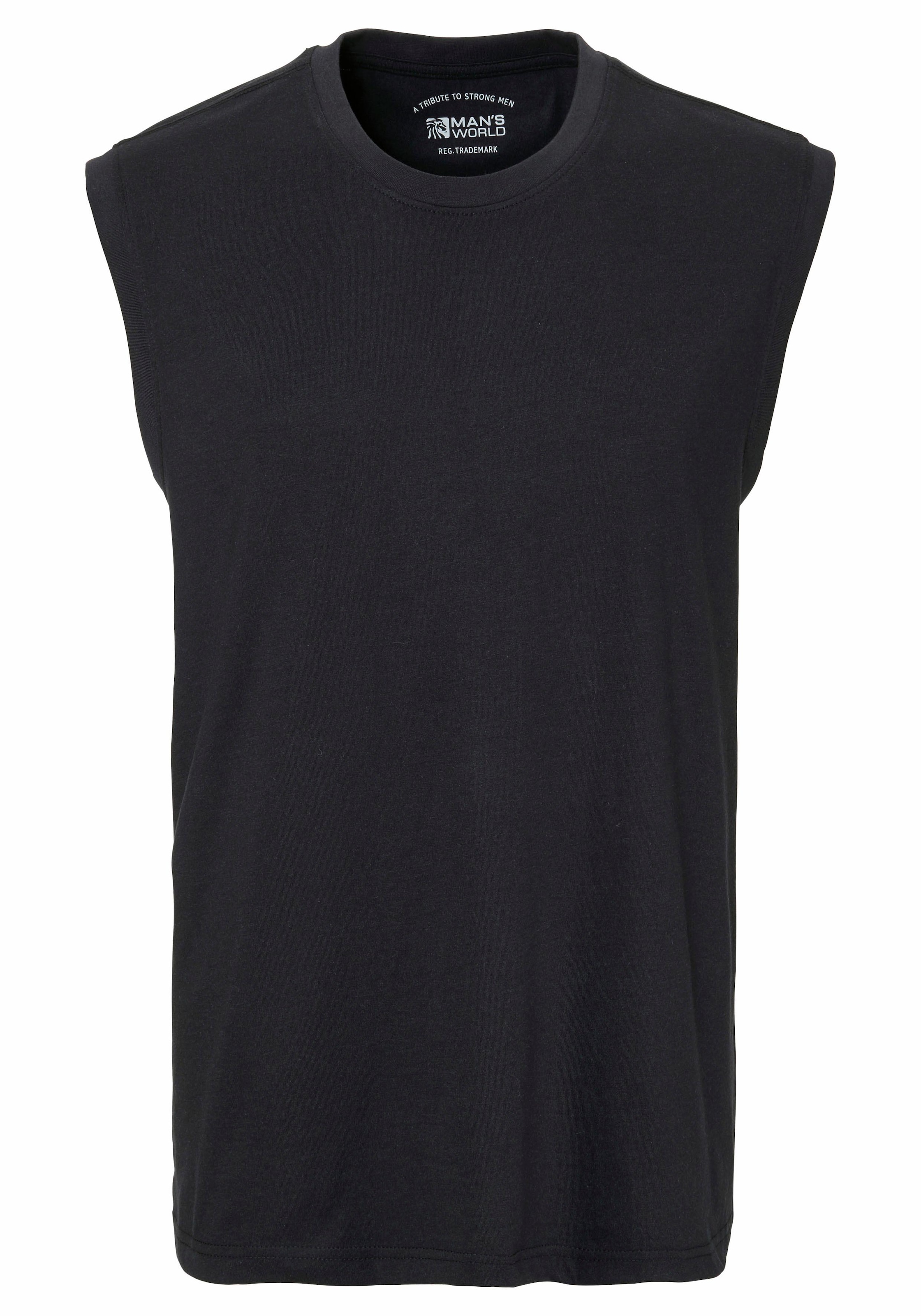 Man's World Muscleshirt, (2er-Pack), ärmellos, bedruckt, Rundhalsausschnitt, aus 100% Baumwolle