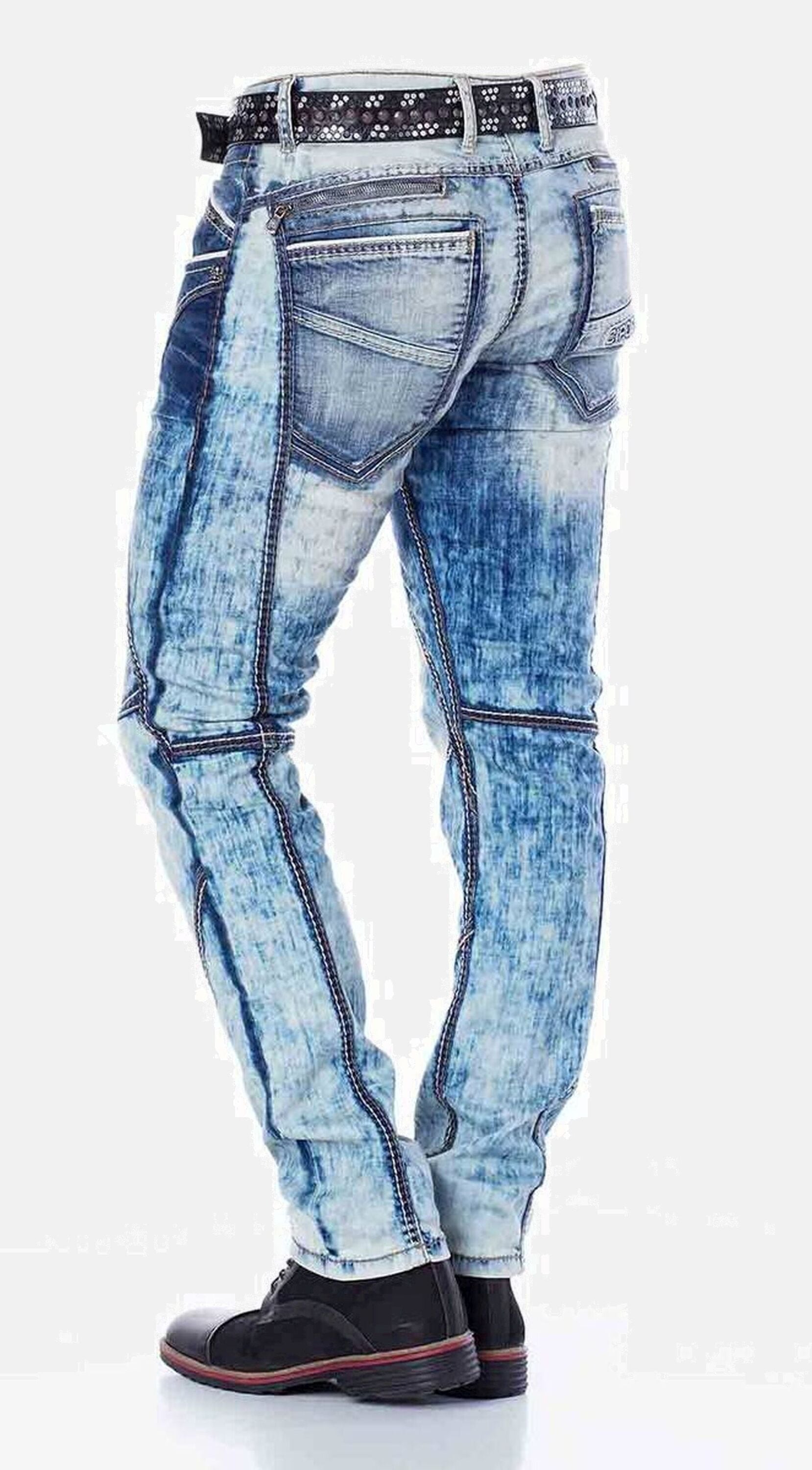 Cipo & Baxx 5-Pocket-Jeans »Jeans«, mit cooler Waschung und Ziernähten, CD269
