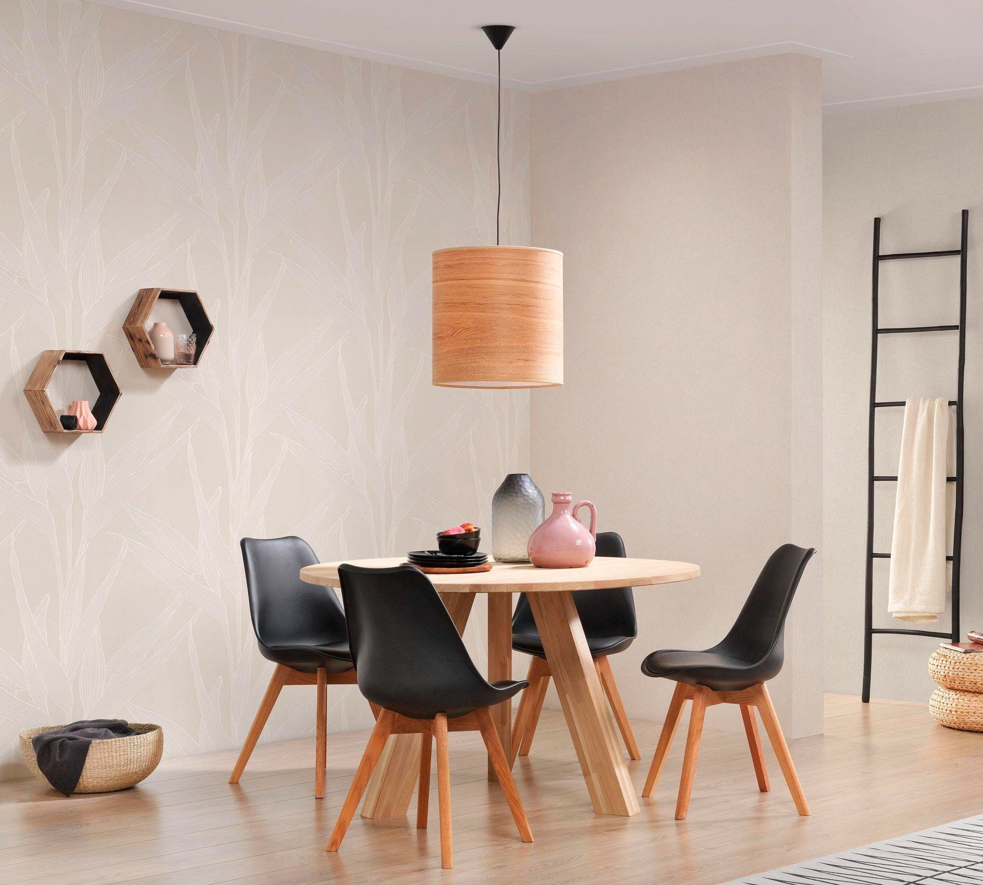 living walls Vliestapete »Hygge«, uni-einfarbig-unifarben, Struktur Tapete einfarbig Tapeten Wohnzimmer Schlafzimmer Küche Design