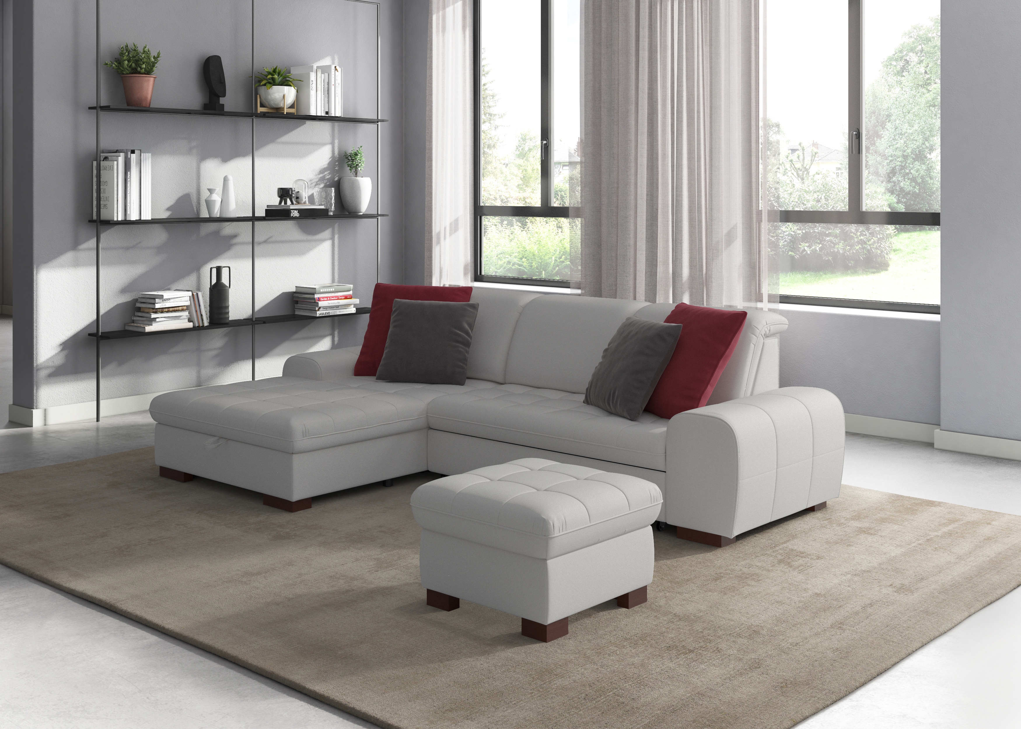 sit&more Ecksofa "Luxor L-Form" wahlweise mit Schlaffunktion, Bettkasten und Kopfteilverstellung