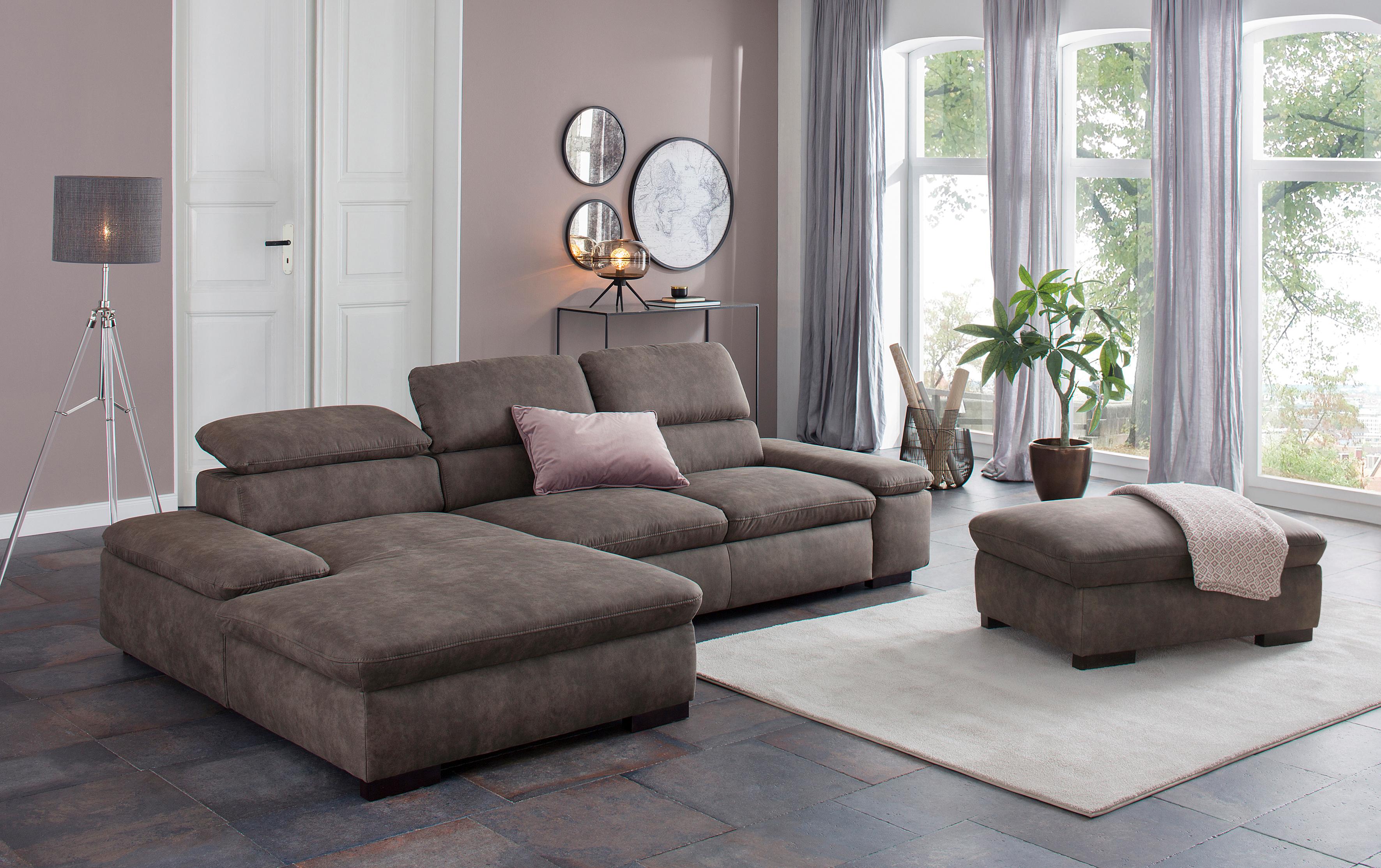 OTTO home Ecksofa "Alberto L-Form" mit Kopfteilverstellung, wahlweise mit Schlaffunktion