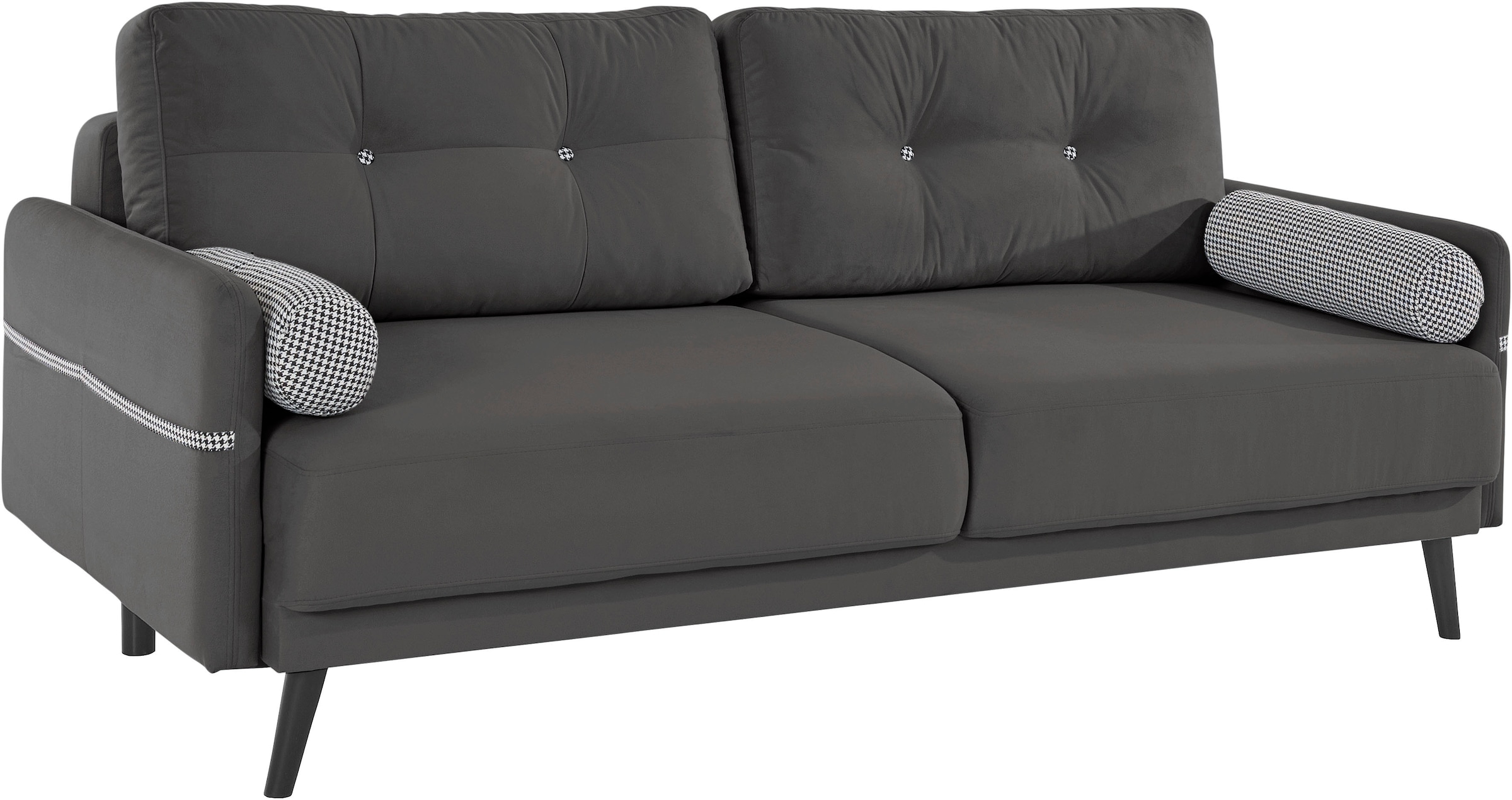 INOSIGN Schlafsofa »Emily«, incl. Bettfunktion und Bettkasten, Seitentache im Armteil, Federkern