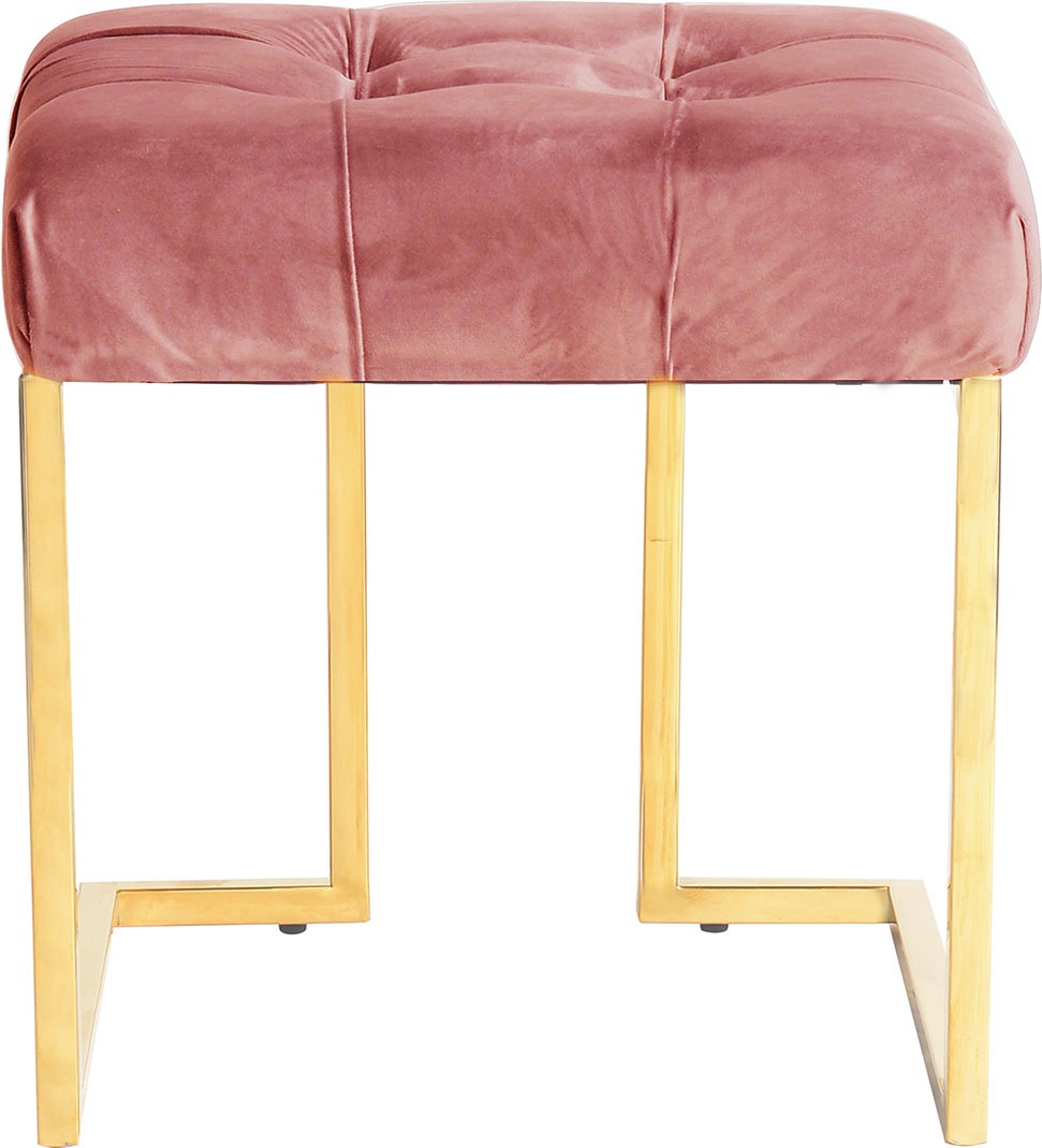Kayoom Polsterhocker »Hocker Rarity 125, Edler Touch durch goldenes Gestell«, (1 St.), eckig, samtweich, gesteppt, mit Zierknöpfen, Edelstahlgestell